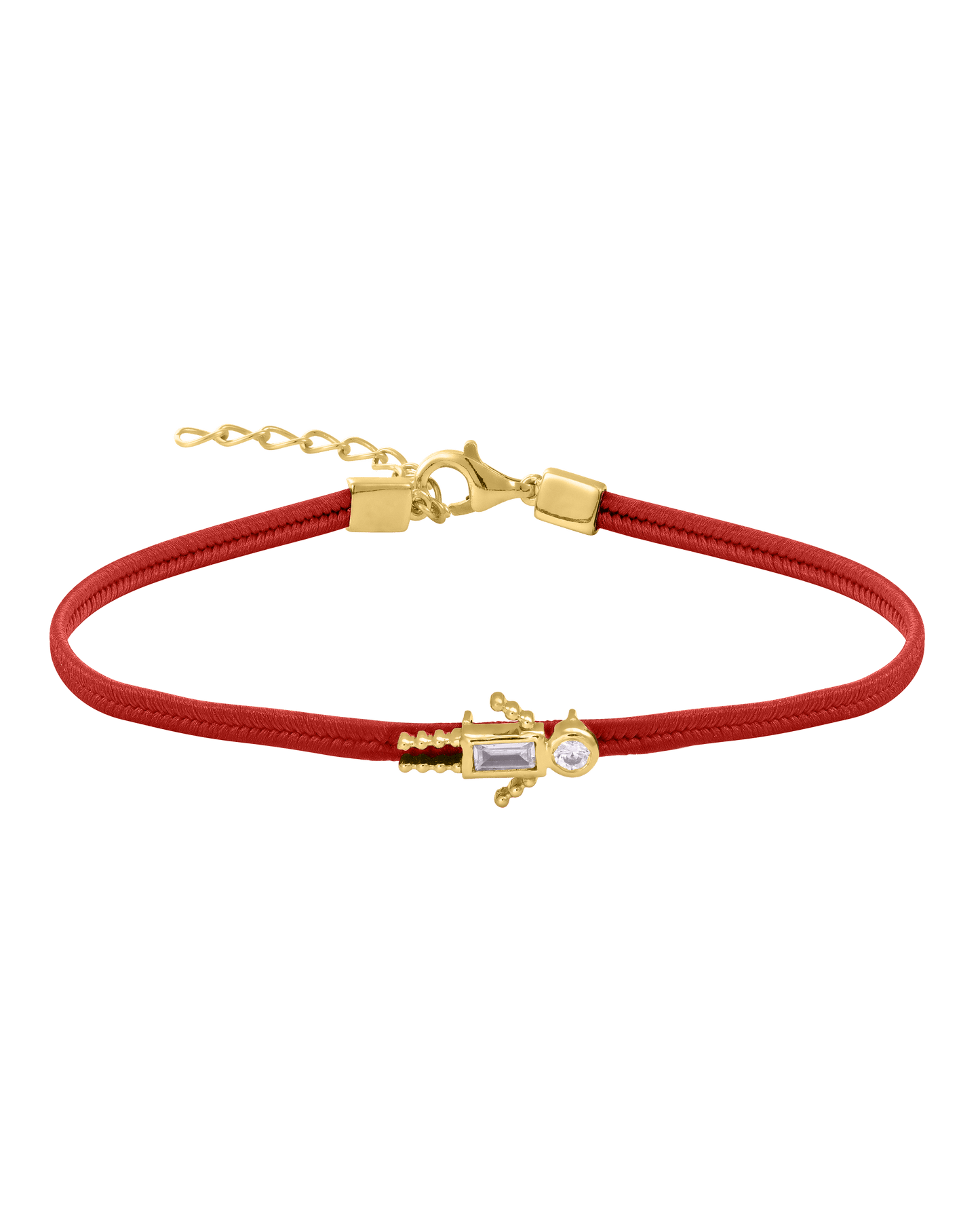 Mini Me Cord Bracelet - 18K Gold Vermeil Bracelets magal-dev Red 1 6"+1.5" extender