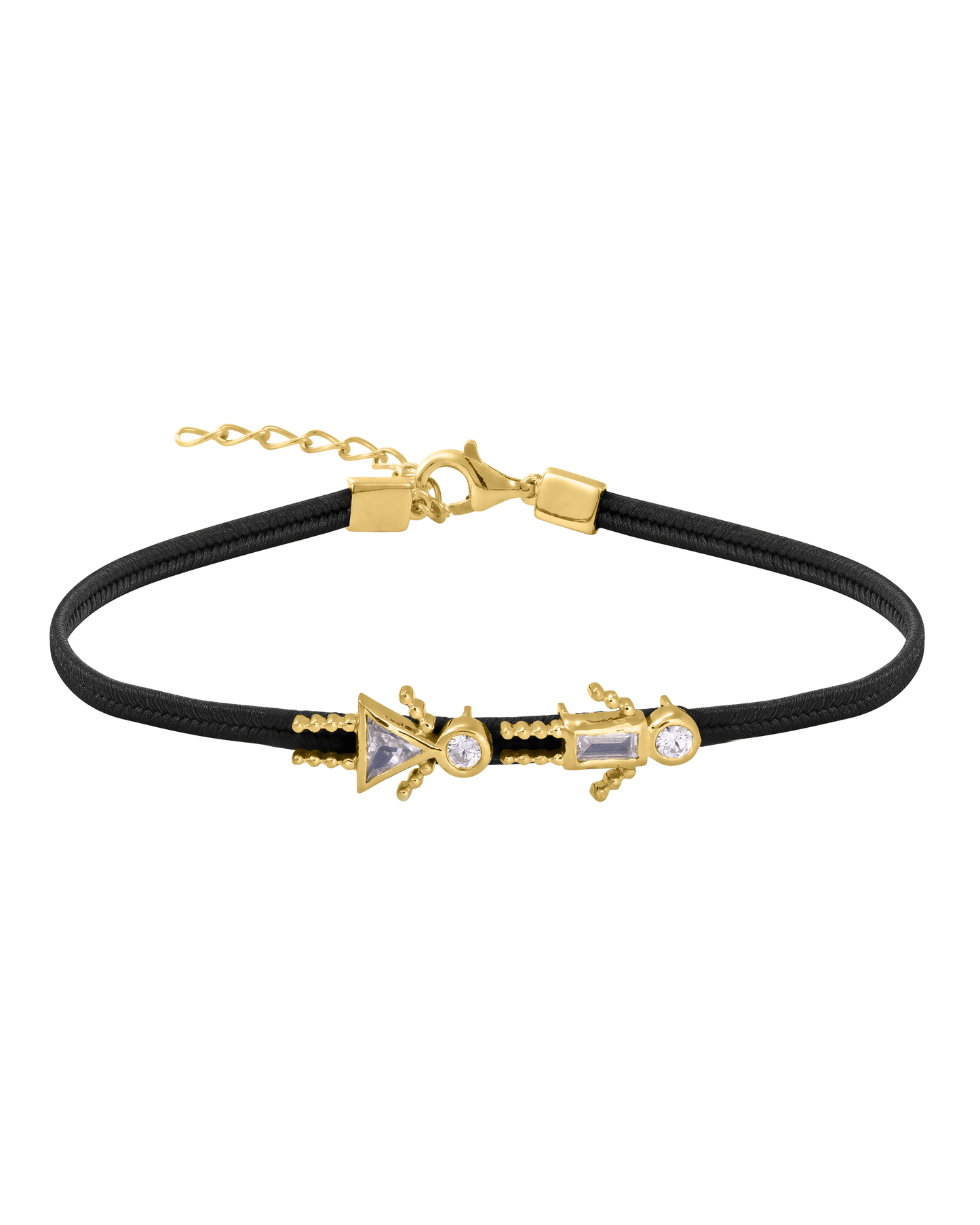 Mini Me Cord Bracelet - 18K Gold Vermeil Bracelets magal-dev Black 2 6"+1.5" extender