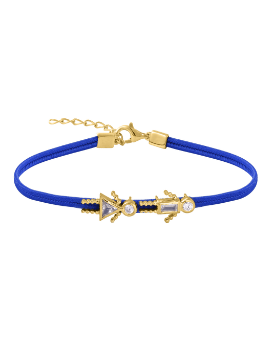 Mini Me Cord Bracelet - 18K Gold Vermeil Bracelets magal-dev Blue 2 6"+1.5" extender