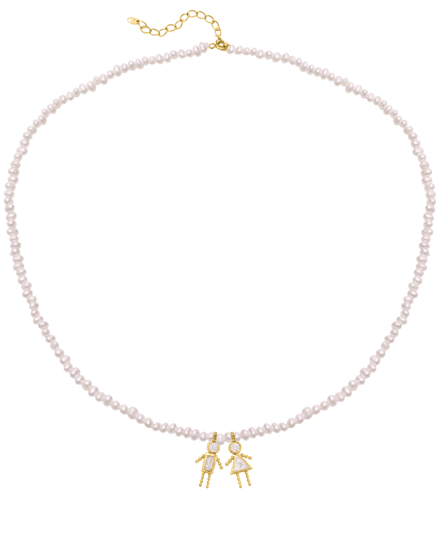 Mini Me Pearl Necklace - 18K Gold Vermeil Necklaces magal-dev 1 16"+ 2" extender 
