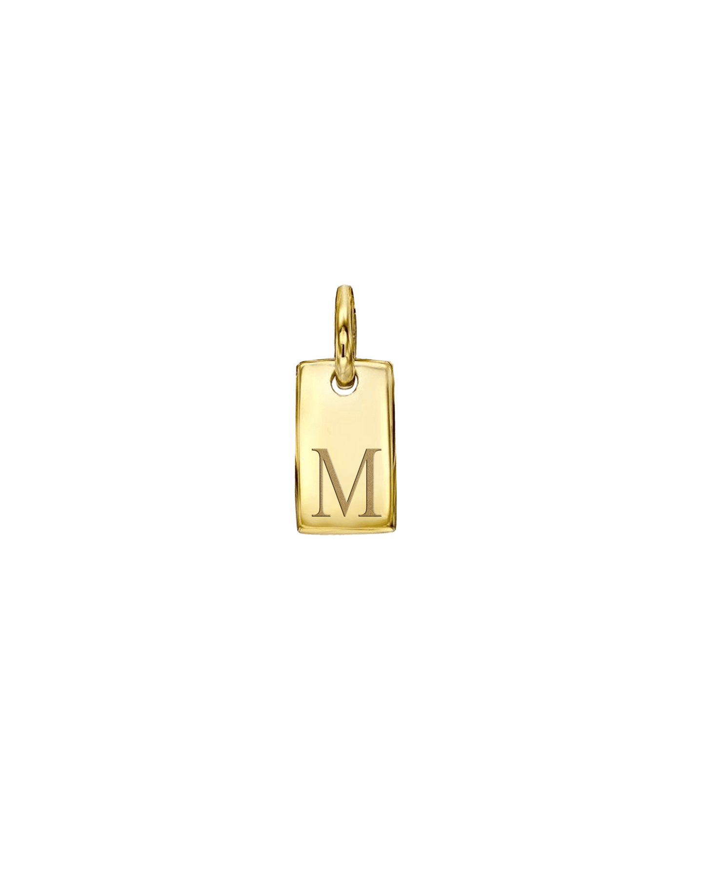 Mini Dog Tag Charm - 14K Yellow Gold Charm magal-dev 