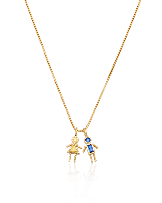 Mini Me Birthstone Necklace - 18K Gold Vermeil Necklaces magal-dev 1 Small - 16" 