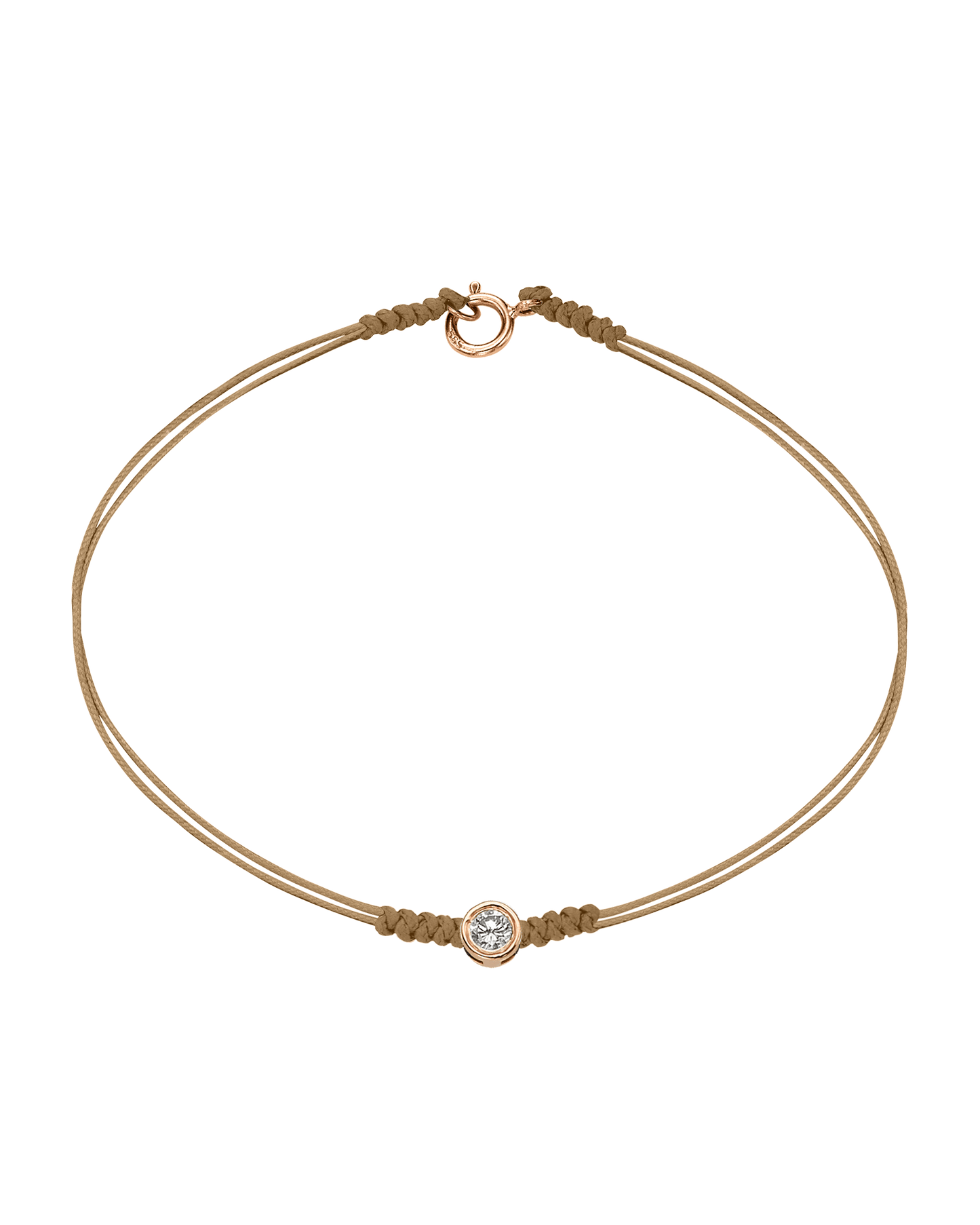 The Classic String of Love with clasp - 14K Rose Gold Bracelets 14K Solid Gold Camel Large: 0.1ct Small - 6 Inches (15.5cm)