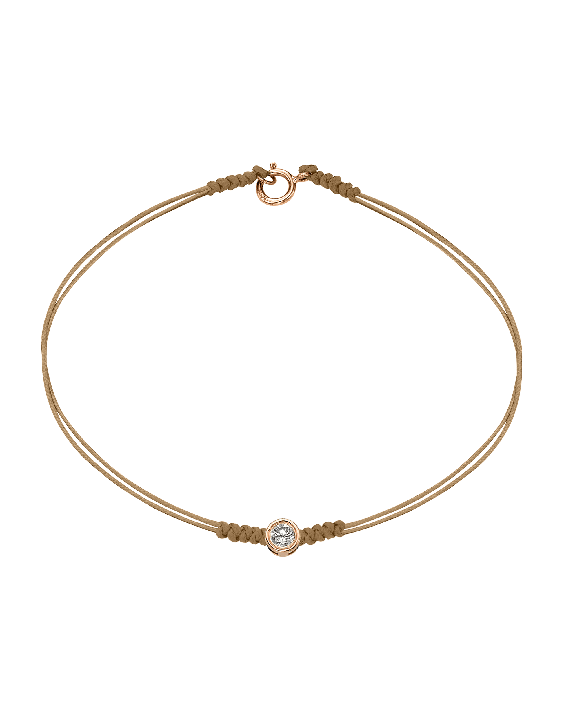 The Classic String of Love with clasp - 14K Rose Gold Bracelets 14K Solid Gold Camel Large: 0.1ct Small - 6 Inches (15.5cm)