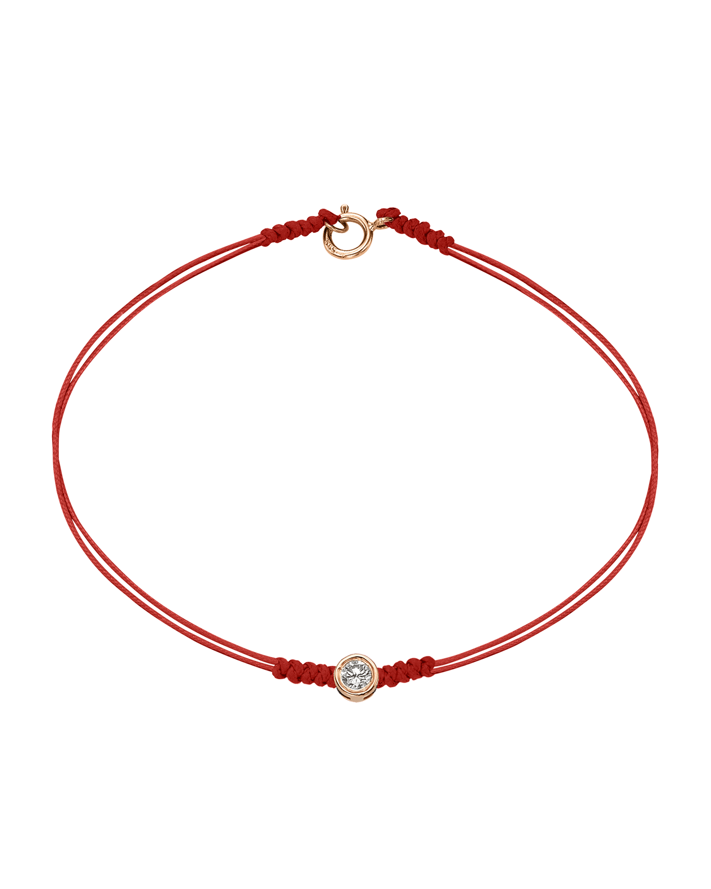 The Classic String of Love with clasp - 14K Rose Gold Bracelets 14K Solid Gold Red Large: 0.1ct Small - 6 Inches (15.5cm)