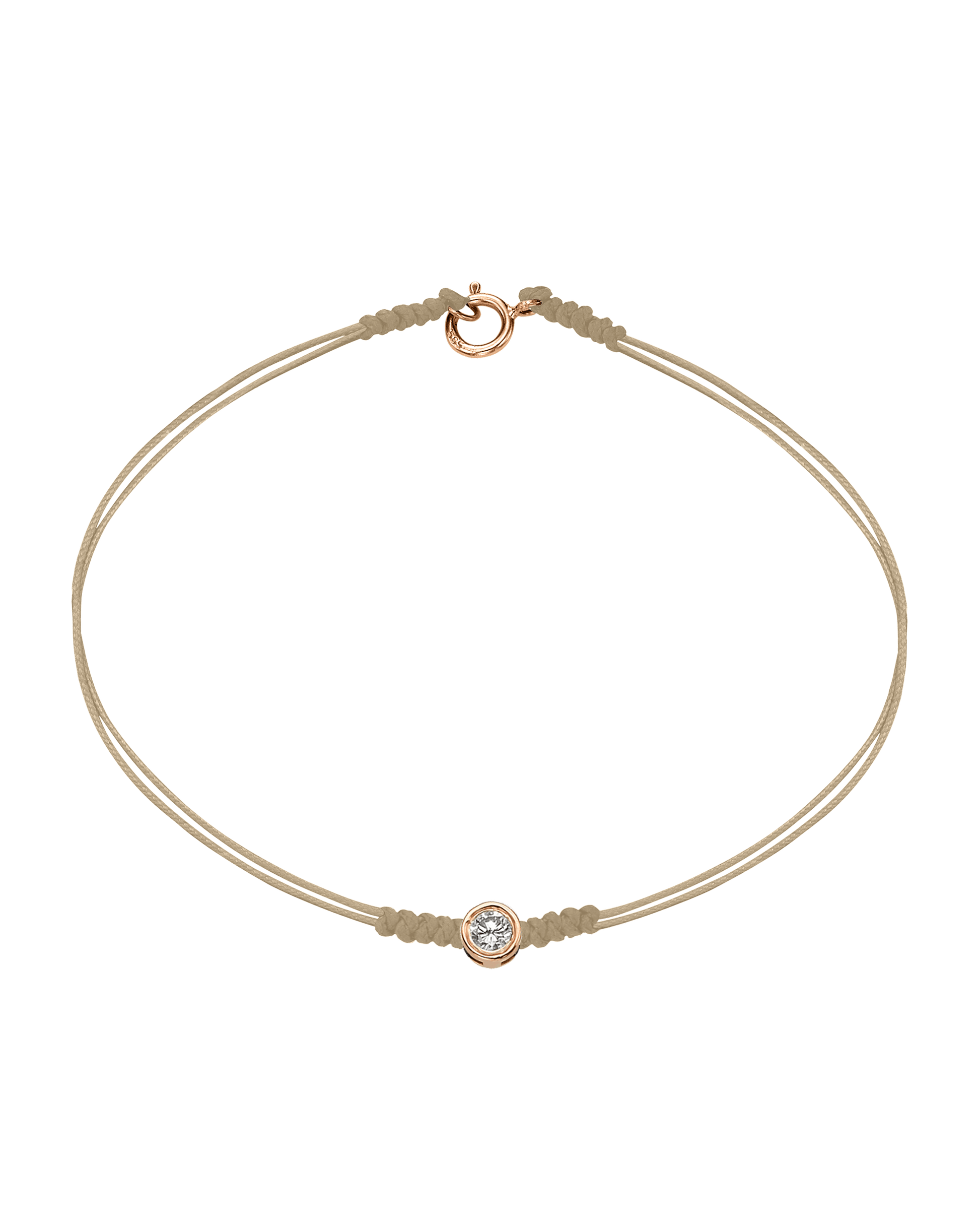 The Classic String of Love with clasp - 14K Rose Gold Bracelets 14K Solid Gold Beige Large: 0.1ct Small - 6 Inches (15.5cm)