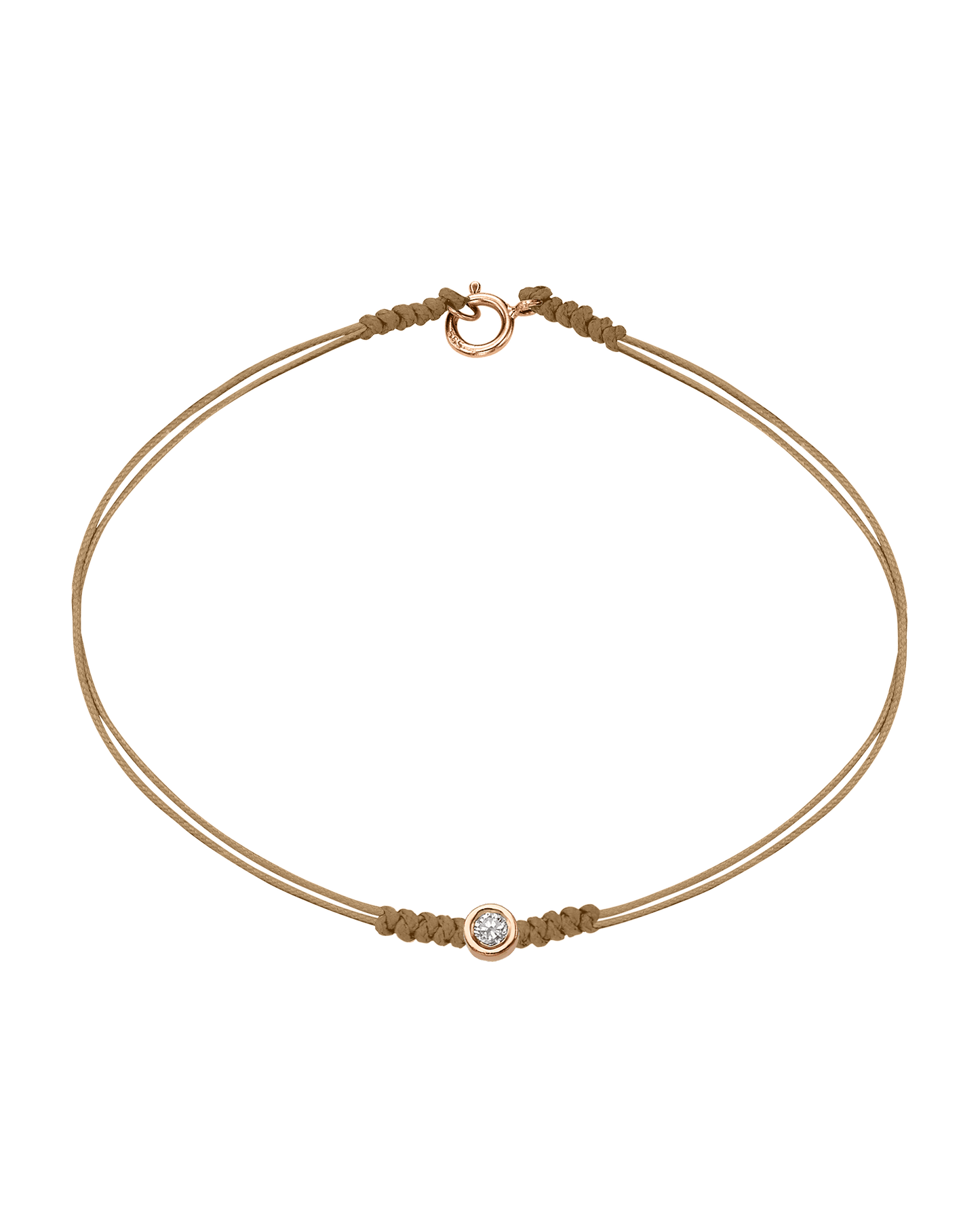 The Classic String of Love with clasp - 14K Rose Gold Bracelets 14K Solid Gold Camel Medium: 0.04ct Small - 6 Inches (15.5cm)