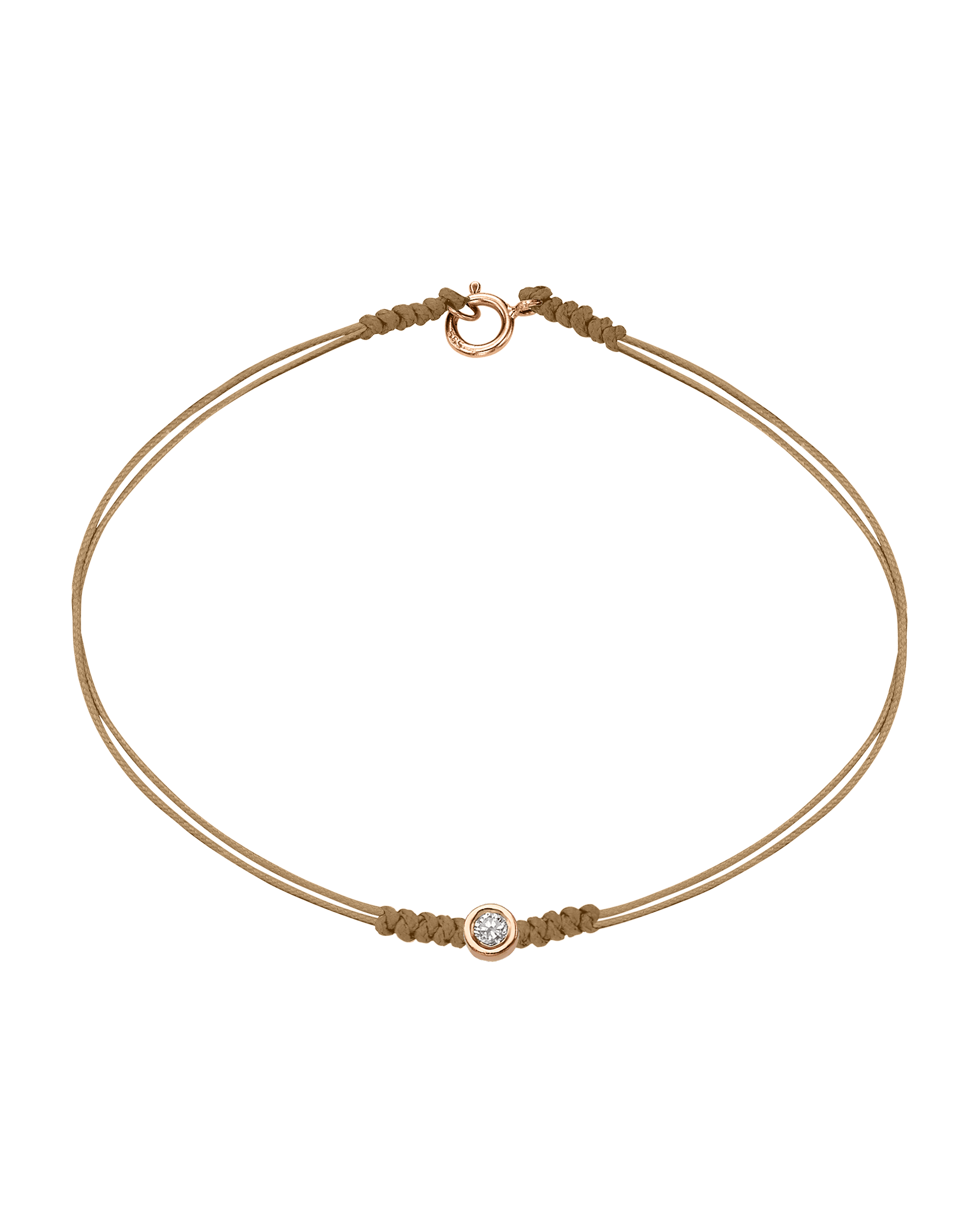 The Classic String of Love with clasp - 14K Rose Gold Bracelets 14K Solid Gold Camel Medium: 0.04ct Small - 6 Inches (15.5cm)