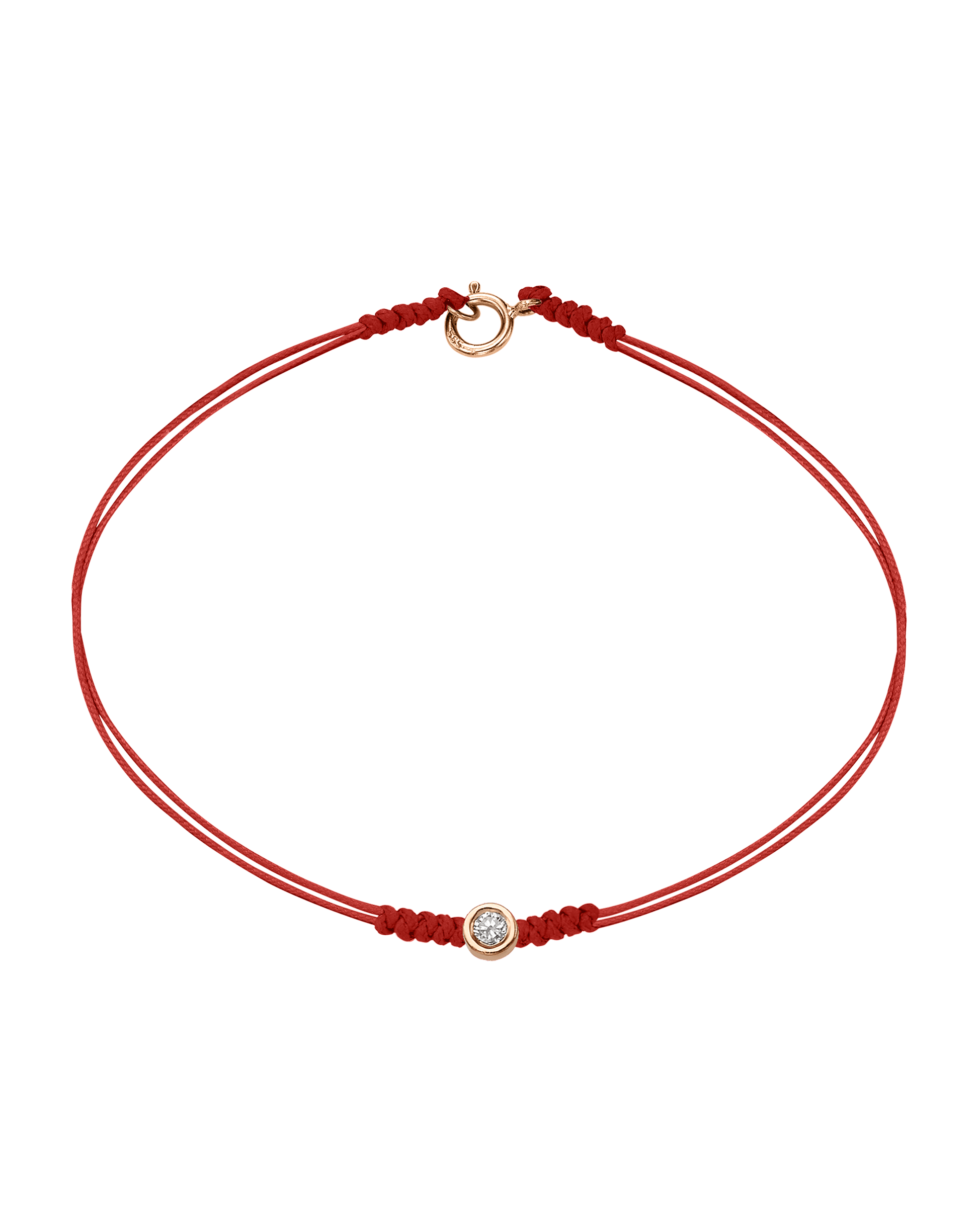 The Classic String of Love with clasp - 14K Rose Gold Bracelets 14K Solid Gold Red Medium: 0.04ct Small - 6 Inches (15.5cm)
