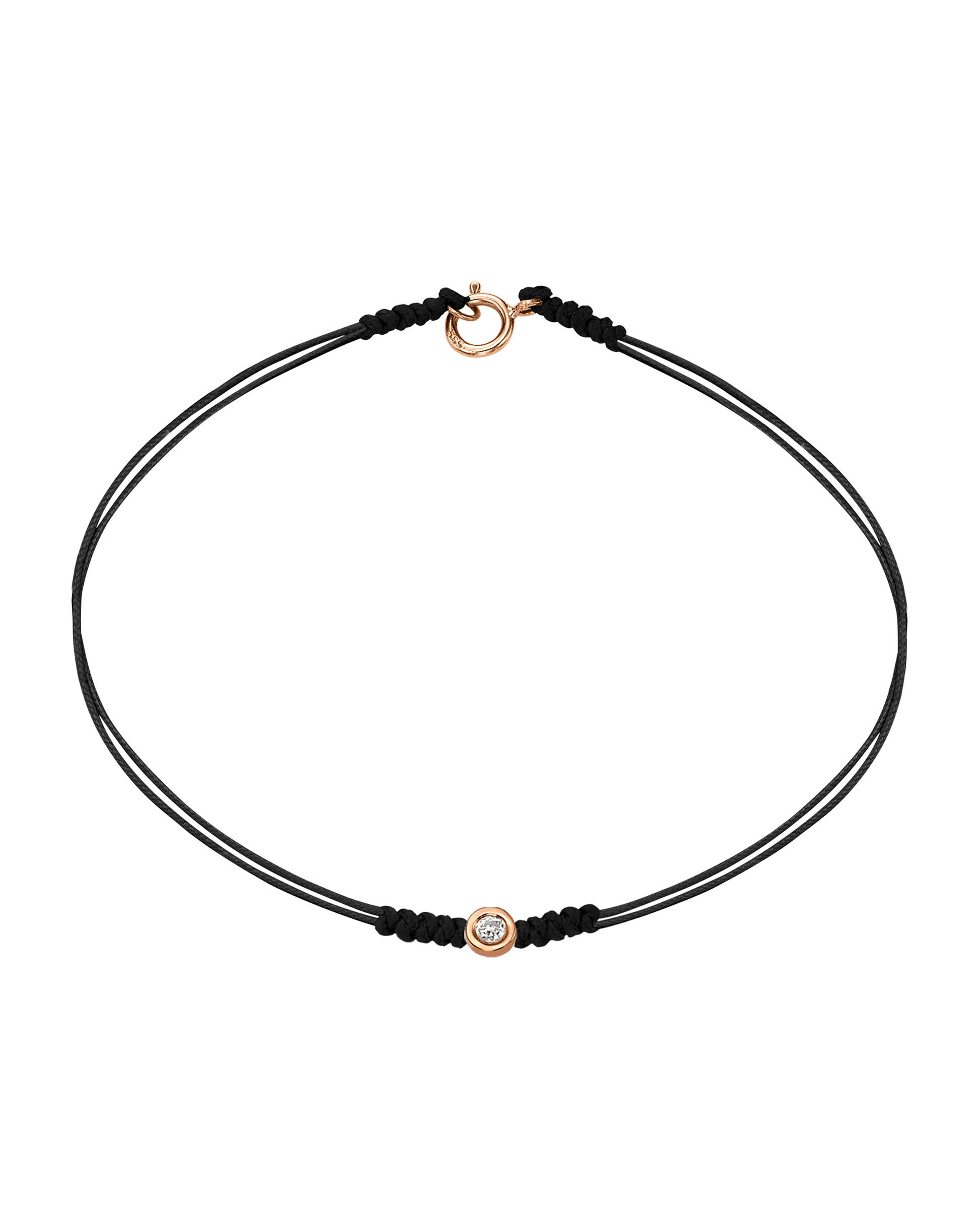The Classic String of Love with clasp - 14K Rose Gold Bracelets 14K Solid Gold Black Small: 0.03ct Small - 6 Inches (15.5cm)