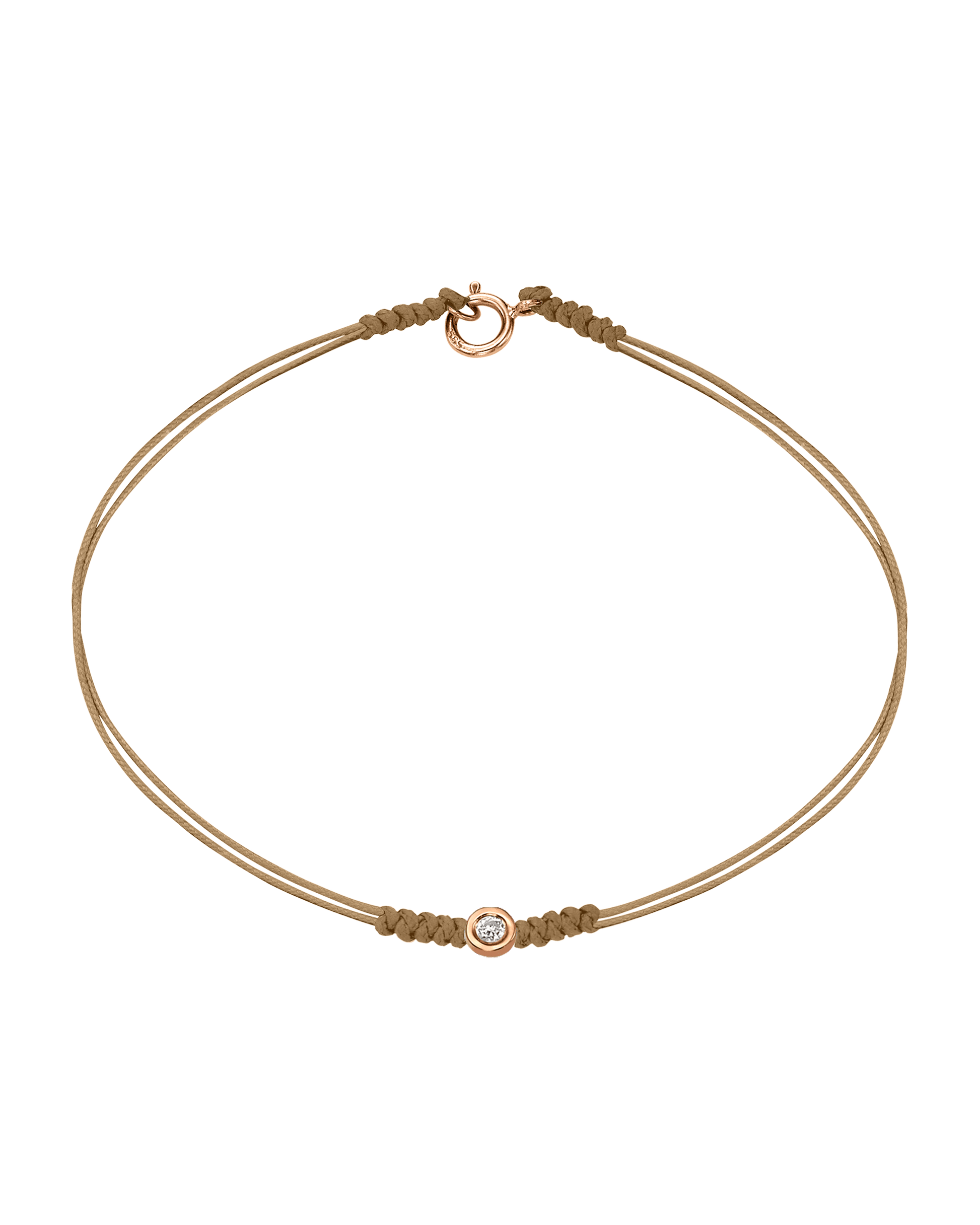 The Classic String of Love with clasp - 14K Rose Gold Bracelets 14K Solid Gold Camel Small: 0.03ct Small - 6 Inches (15.5cm)