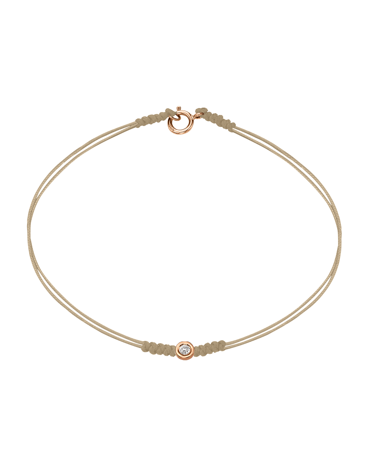 The Classic String of Love with clasp - 14K Rose Gold Bracelets 14K Solid Gold Beige Small: 0.03ct Small - 6 Inches (15.5cm)