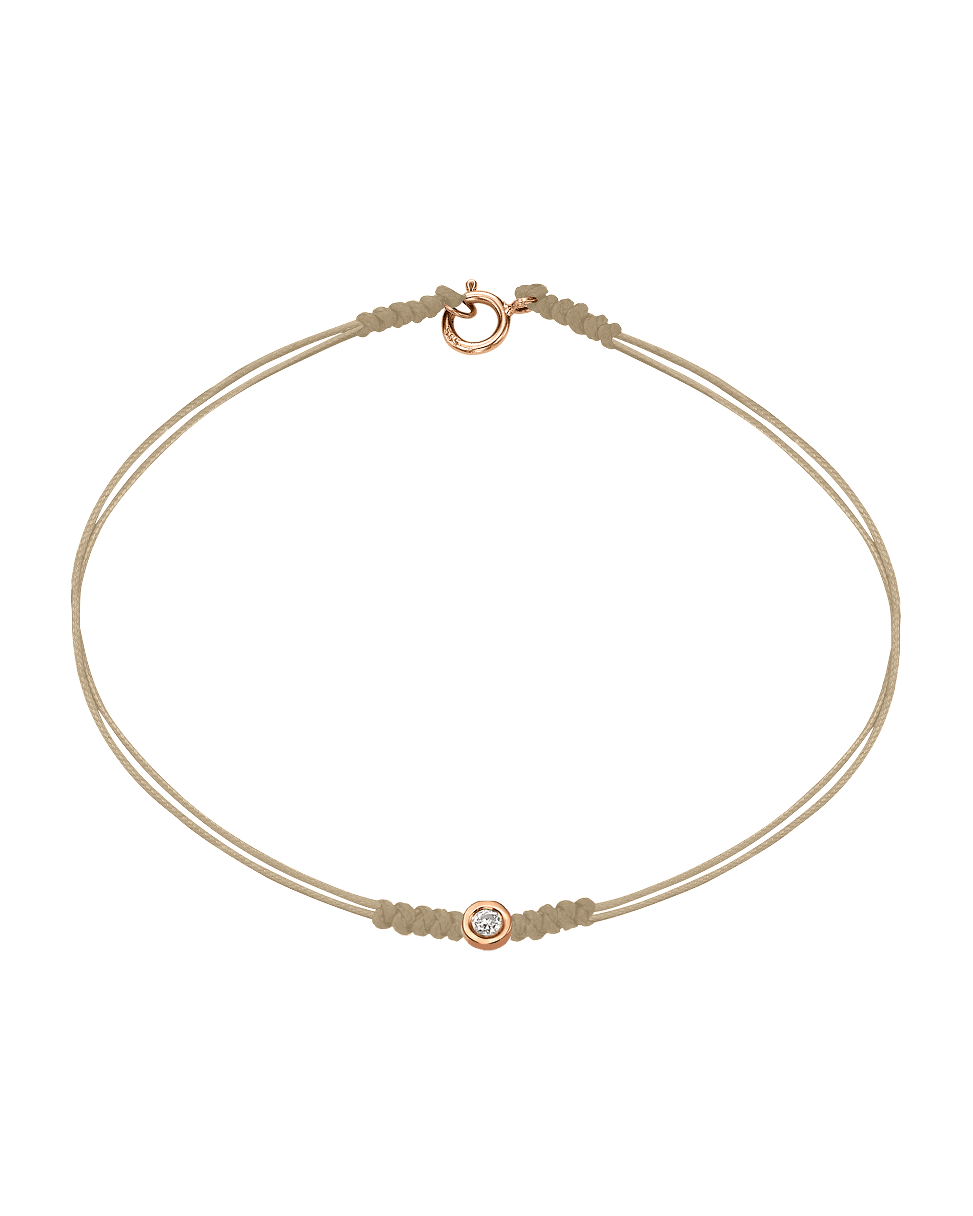 The Classic String of Love with clasp - 14K Rose Gold Bracelets 14K Solid Gold Beige Small: 0.03ct Small - 6 Inches (15.5cm)