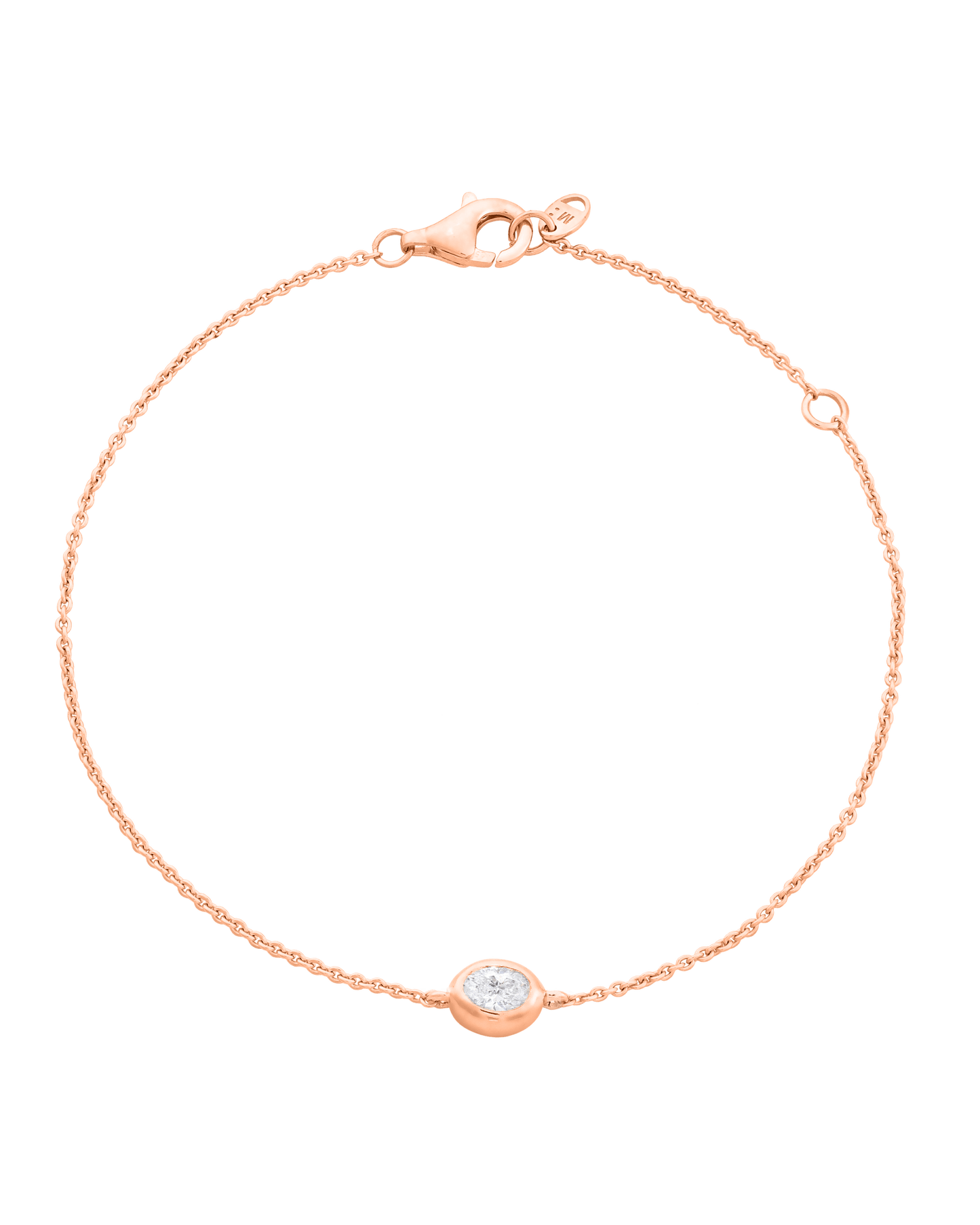 Oval Solitaire Diamond Bracelet - 14K Yellow Gold Bracelets magal-dev 