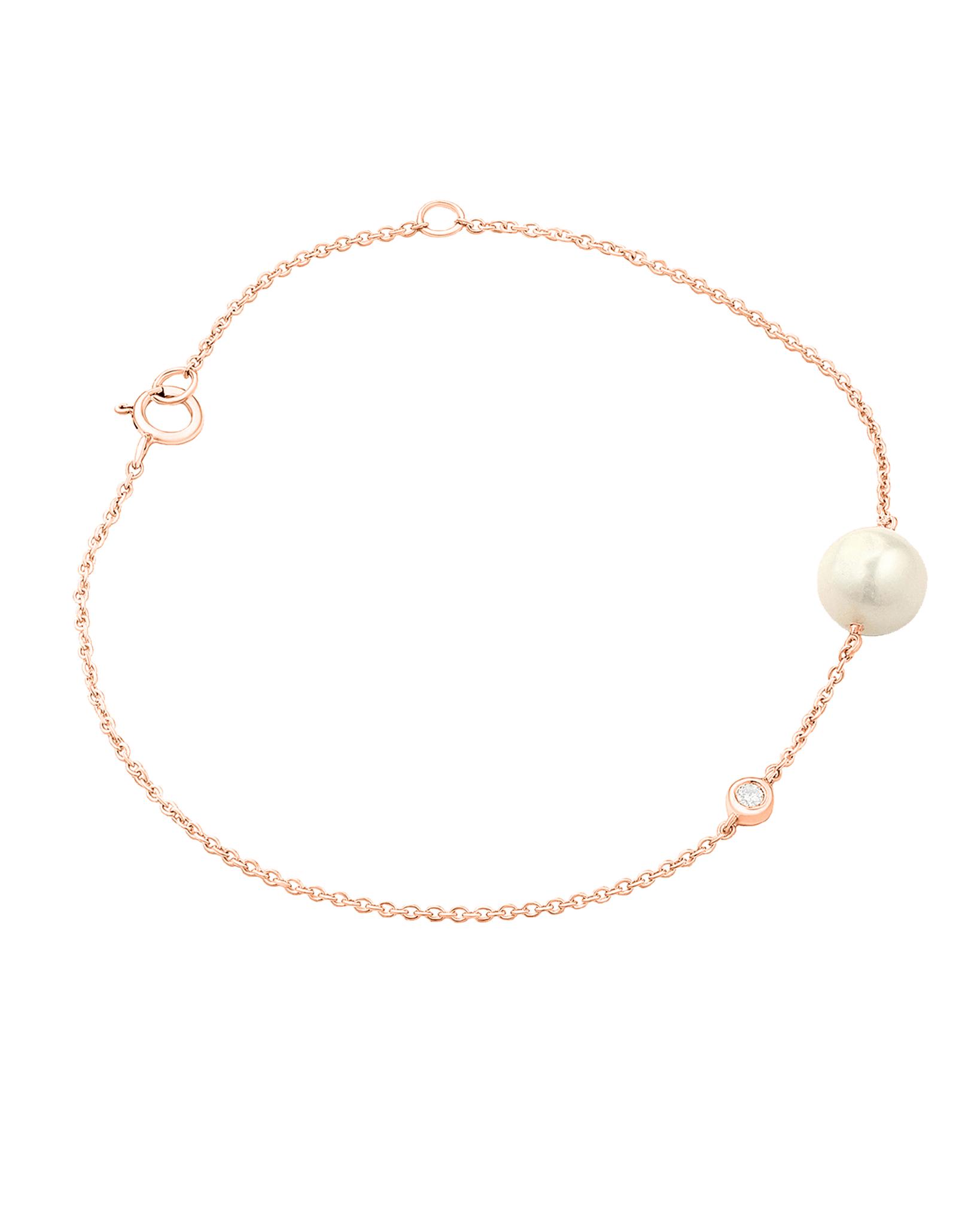 Pearl & Diamond Bezel Bracelet - 14K White Gold Bracelets magal-dev 