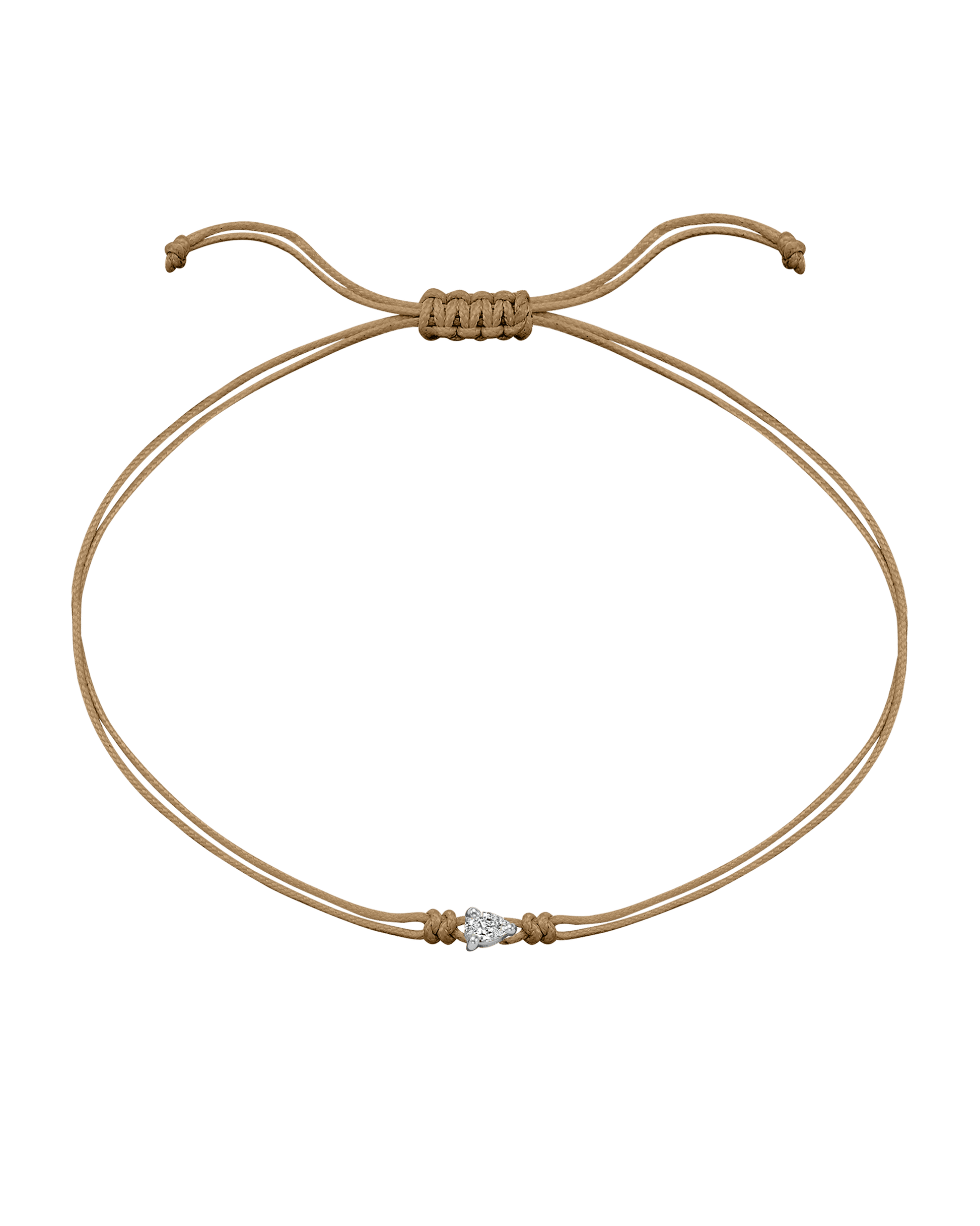 Pear Diamond String Of Love - 14K White Gold Bracelet 14K Solid Gold Camel 