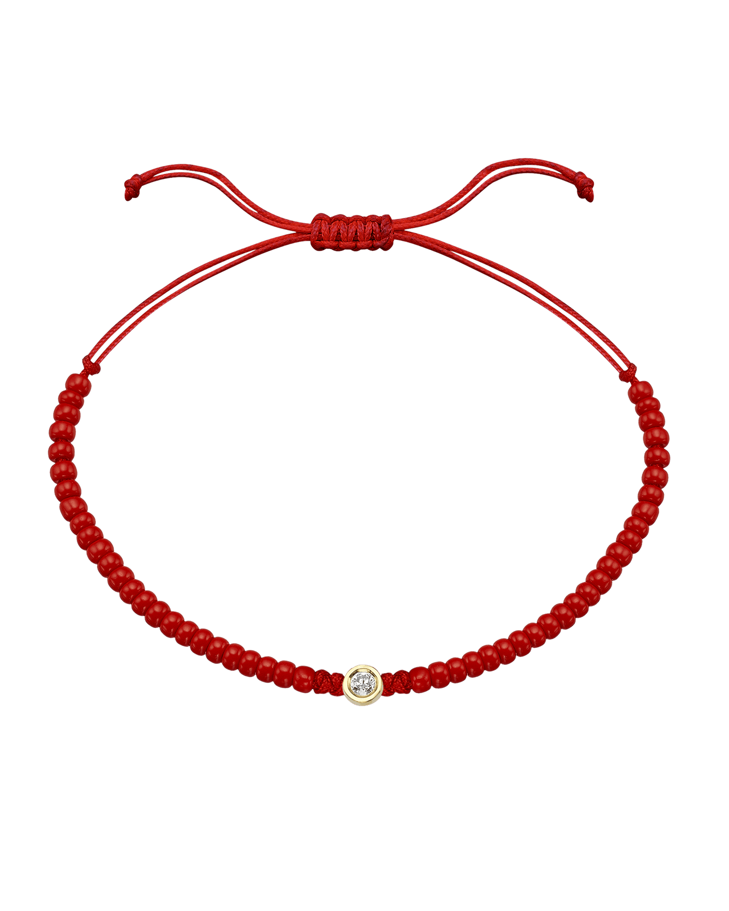 Red Magnesite String Of Love - 14K Yellow Gold Bracelet magal-dev Medium: 0.04ct 