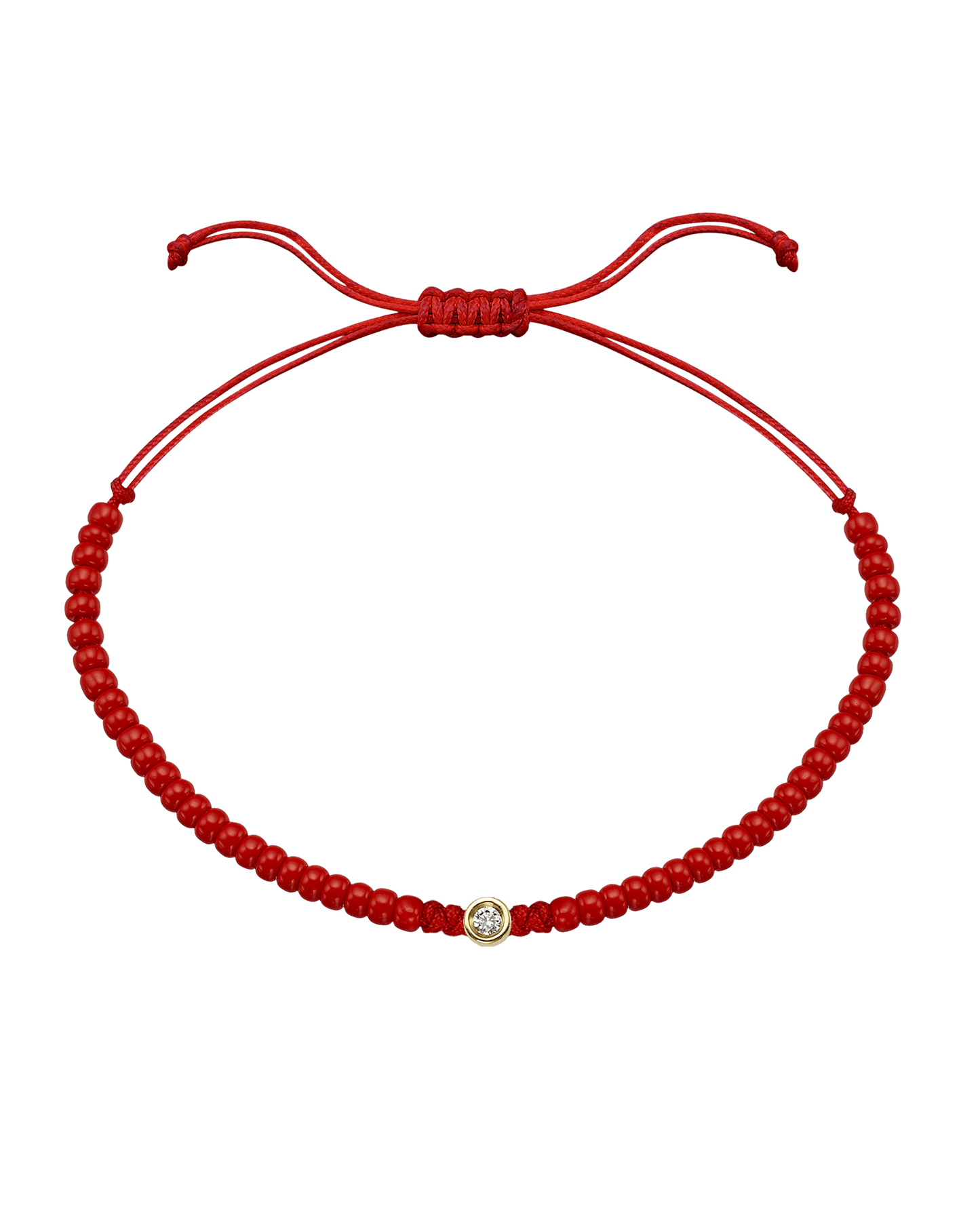 Red Magnesite String Of Love - 14K Yellow Gold Bracelet magal-dev Small: 0.03ct 
