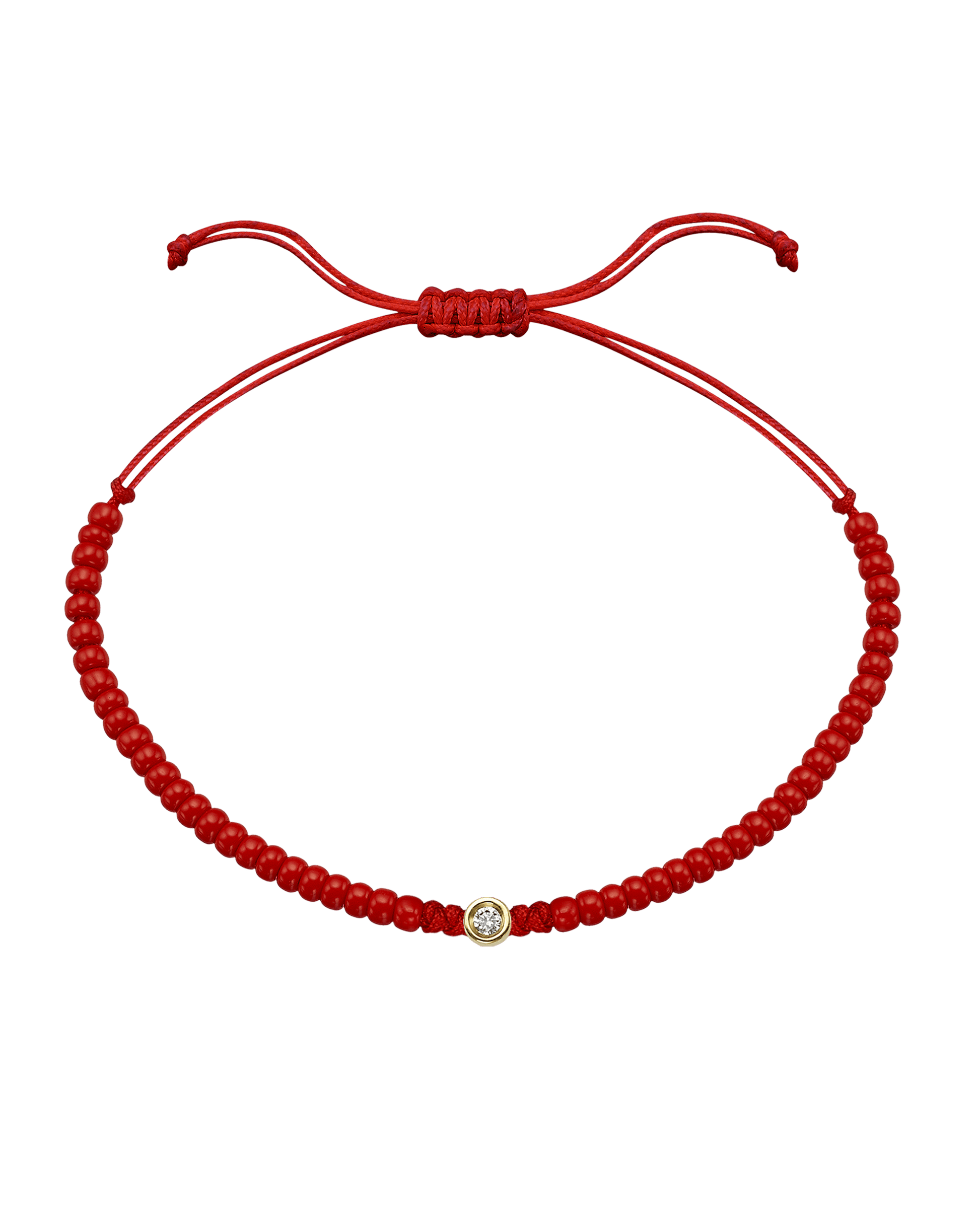 Red Magnesite String Of Love - 14K Yellow Gold Bracelet magal-dev Small: 0.03ct 