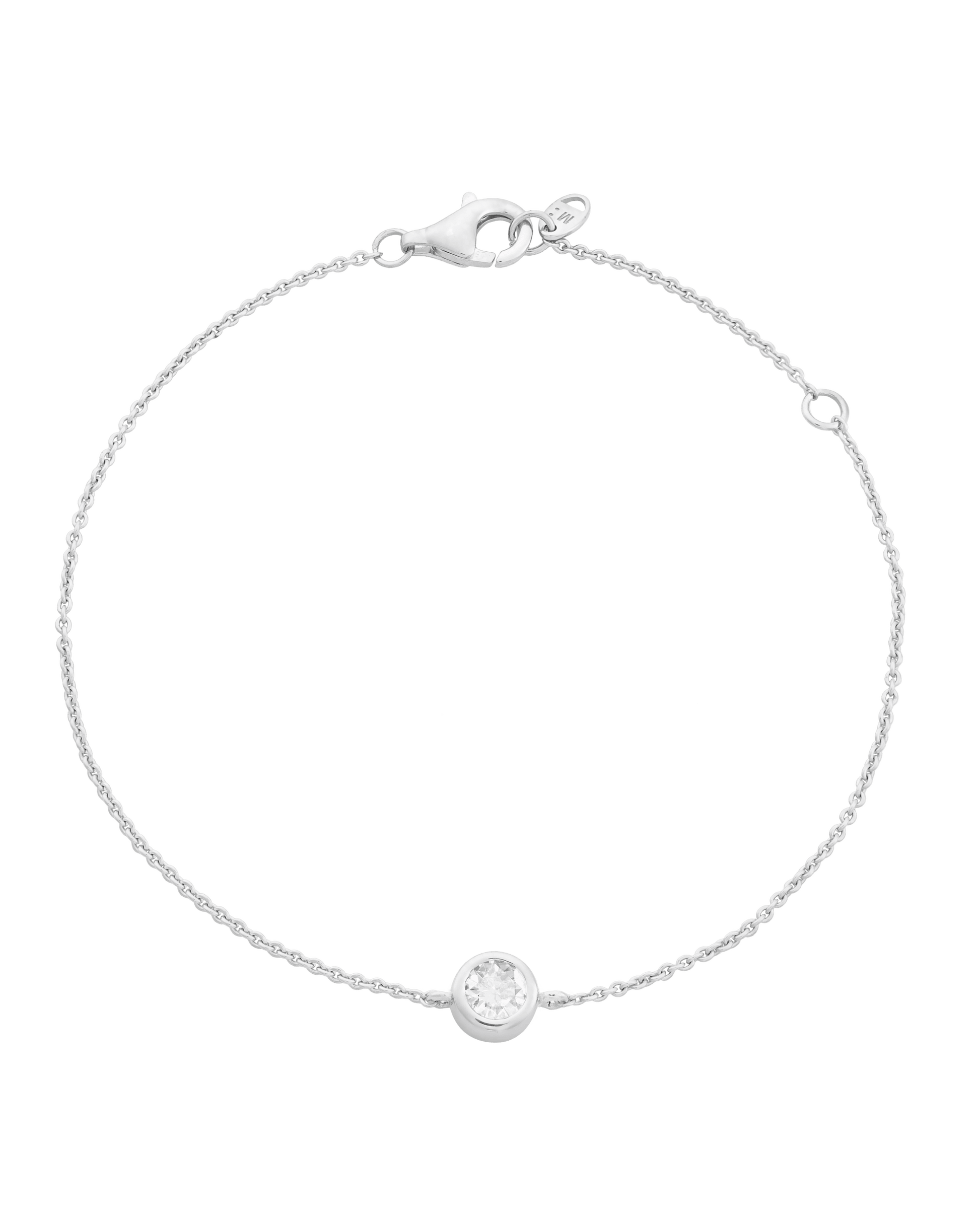 Round Solitaire Diamond Bracelet - 925 Sterling Silver Bracelets magal-dev 0.10 CT 6"+1“ extender 