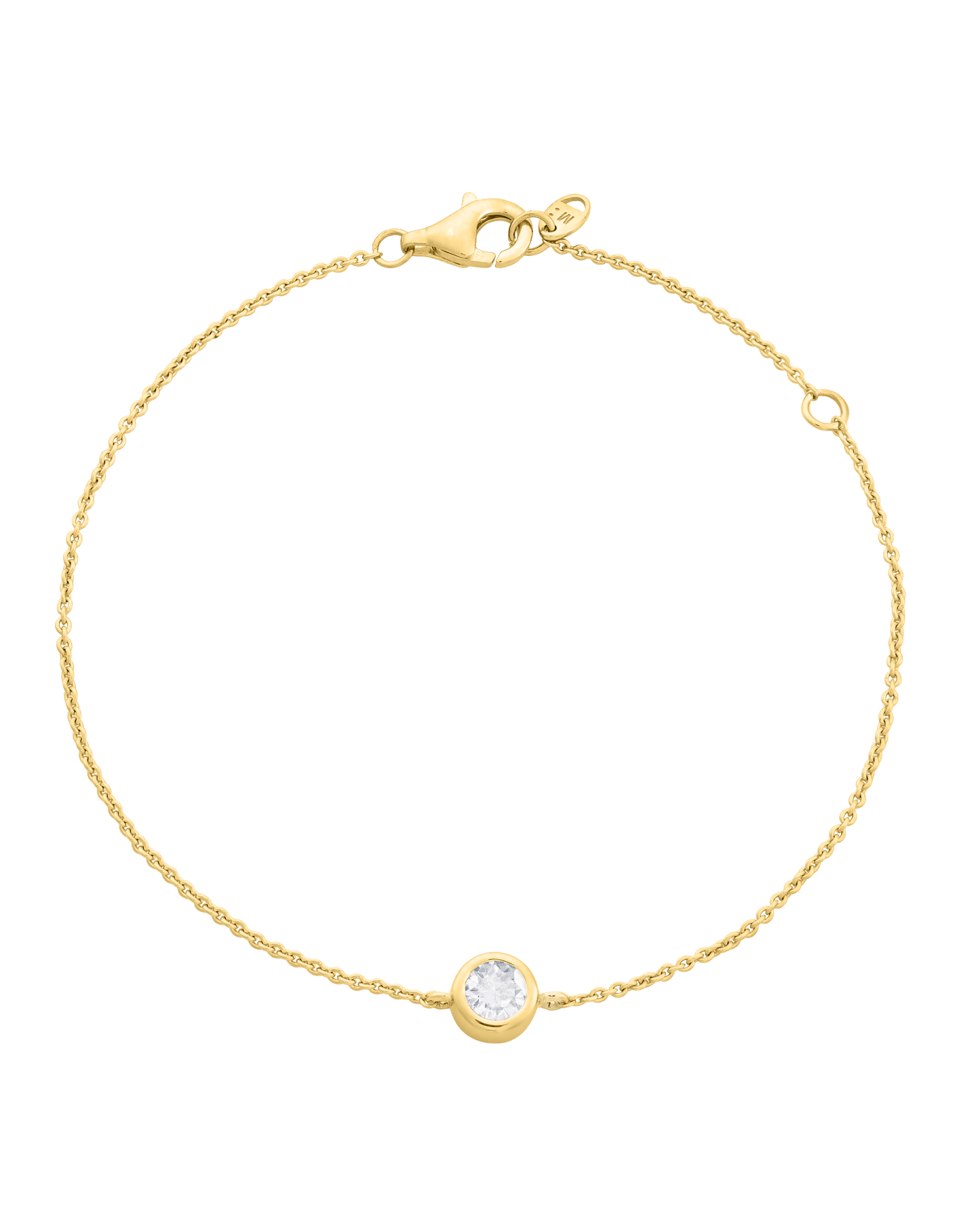 Round Solitaire Diamond Bracelet - 14K Yellow Gold Bracelets magal-dev 0.10 CT 6"+1“ extender 