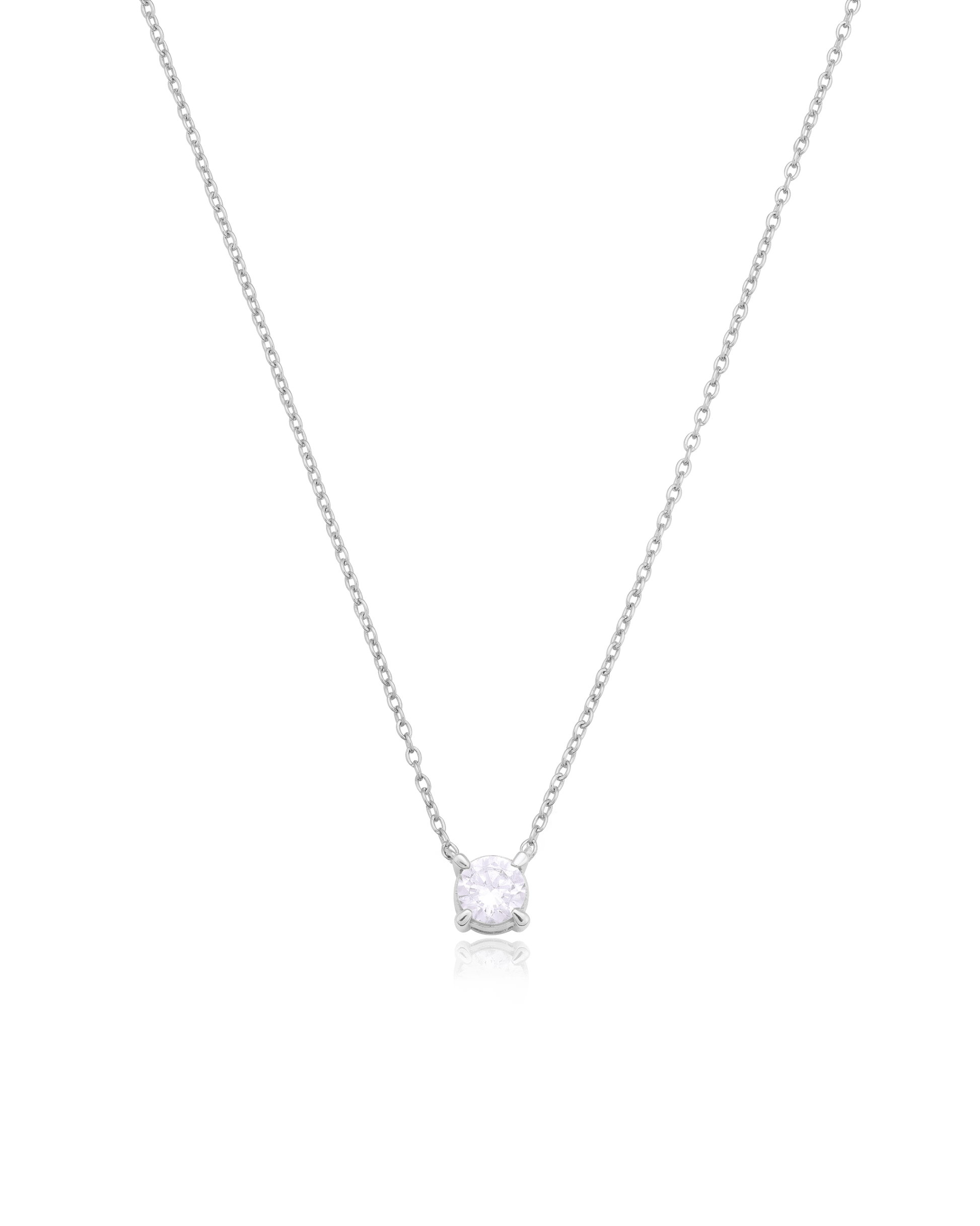 Round Solitaire Diamond Necklace - 18K Gold Vermeil Necklaces magal-dev 