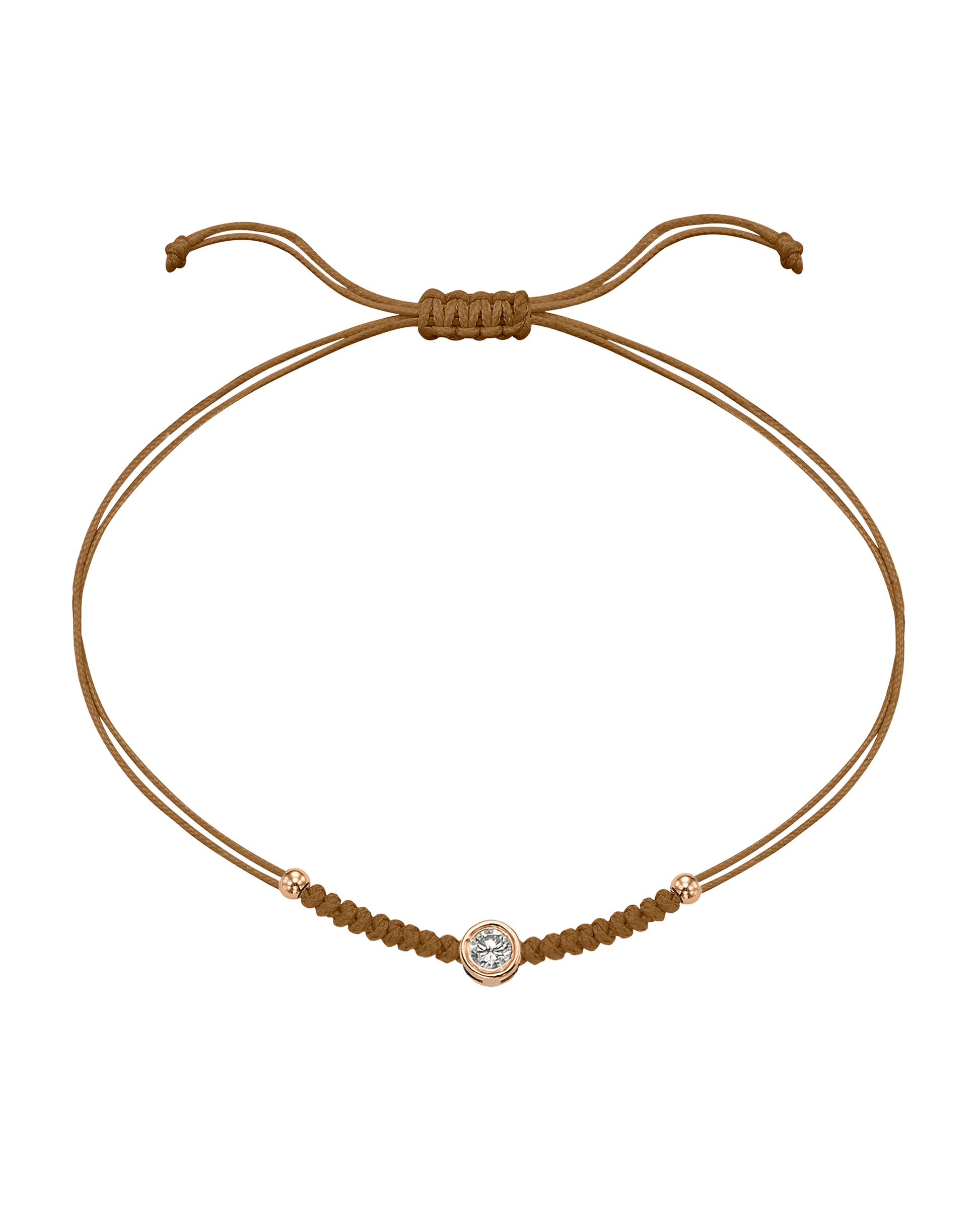 Solid Gold Sphere String of Love - 14K Rose Gold Bracelet 14K Solid Gold Camel Large: 0.1ct 