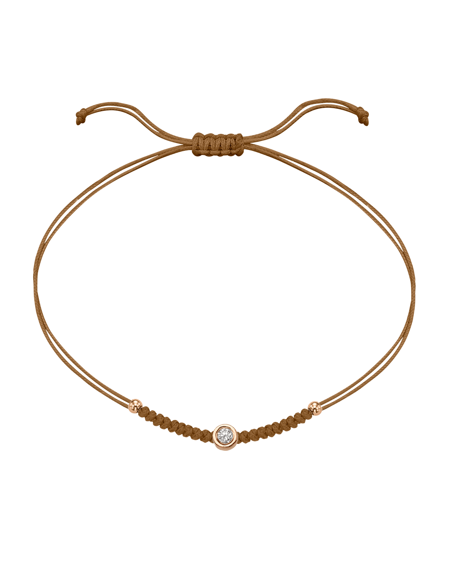 Solid Gold Sphere String of Love - 14K Rose Gold Bracelet 14K Solid Gold Camel Medium: 0.04ct 