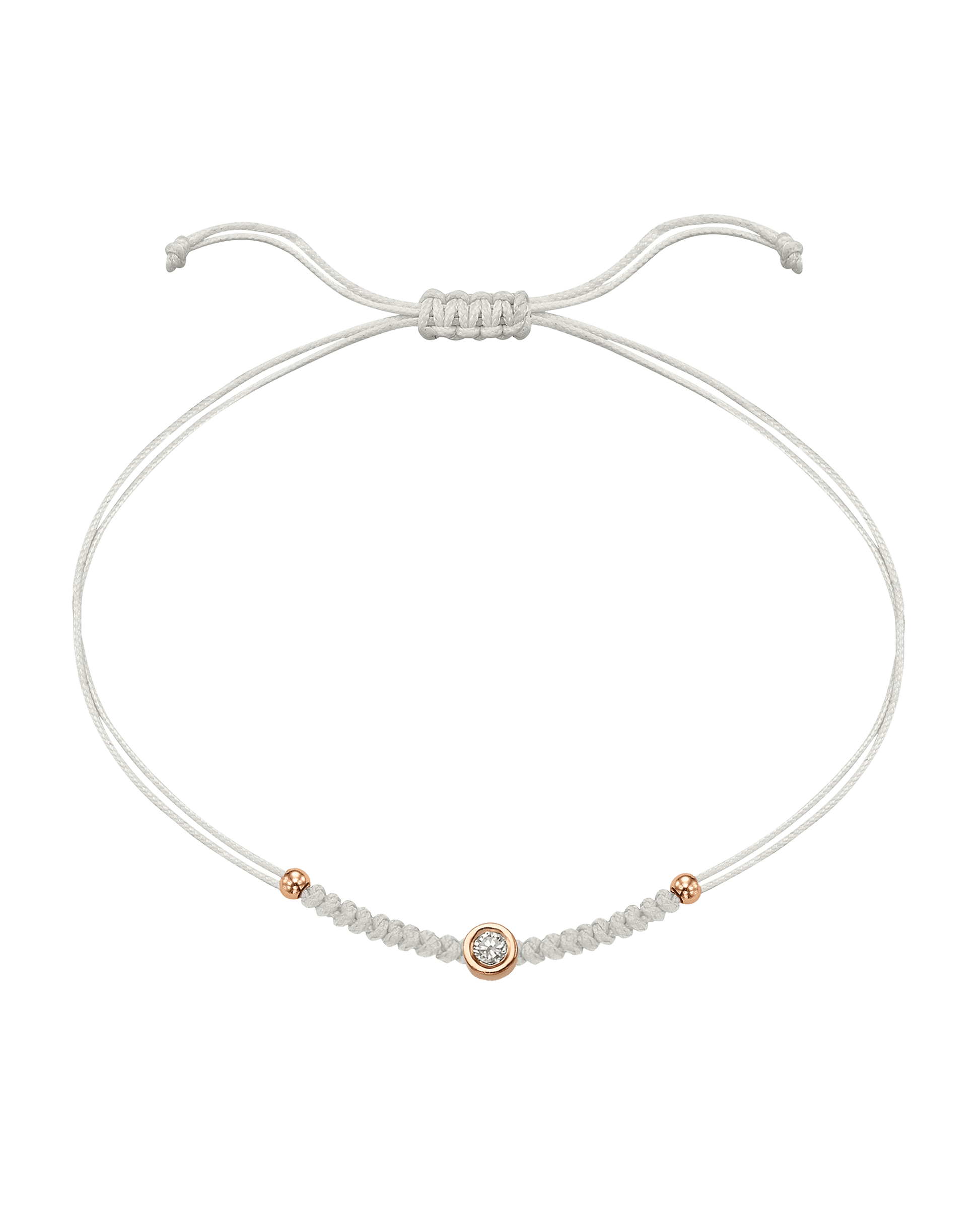 Solid Gold Sphere String of Love - 14K Rose Gold Bracelet 14K Solid Gold Pearl Medium: 0.04ct 