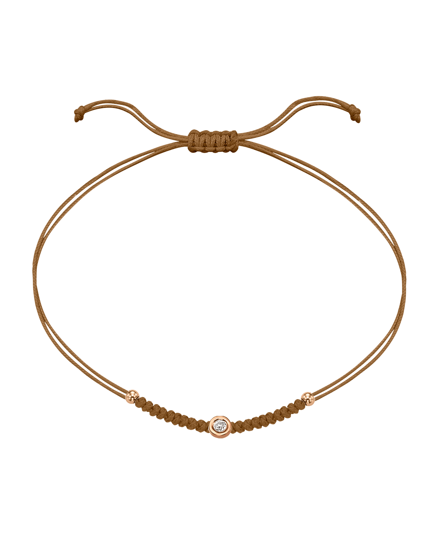 Solid Gold Sphere String of Love - 14K Rose Gold Bracelet 14K Solid Gold Camel Small: 0.03ct 