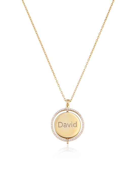 Saturn Ring Necklace - 18K Gold Vermeil Necklaces magal-dev 16”+2” extender 