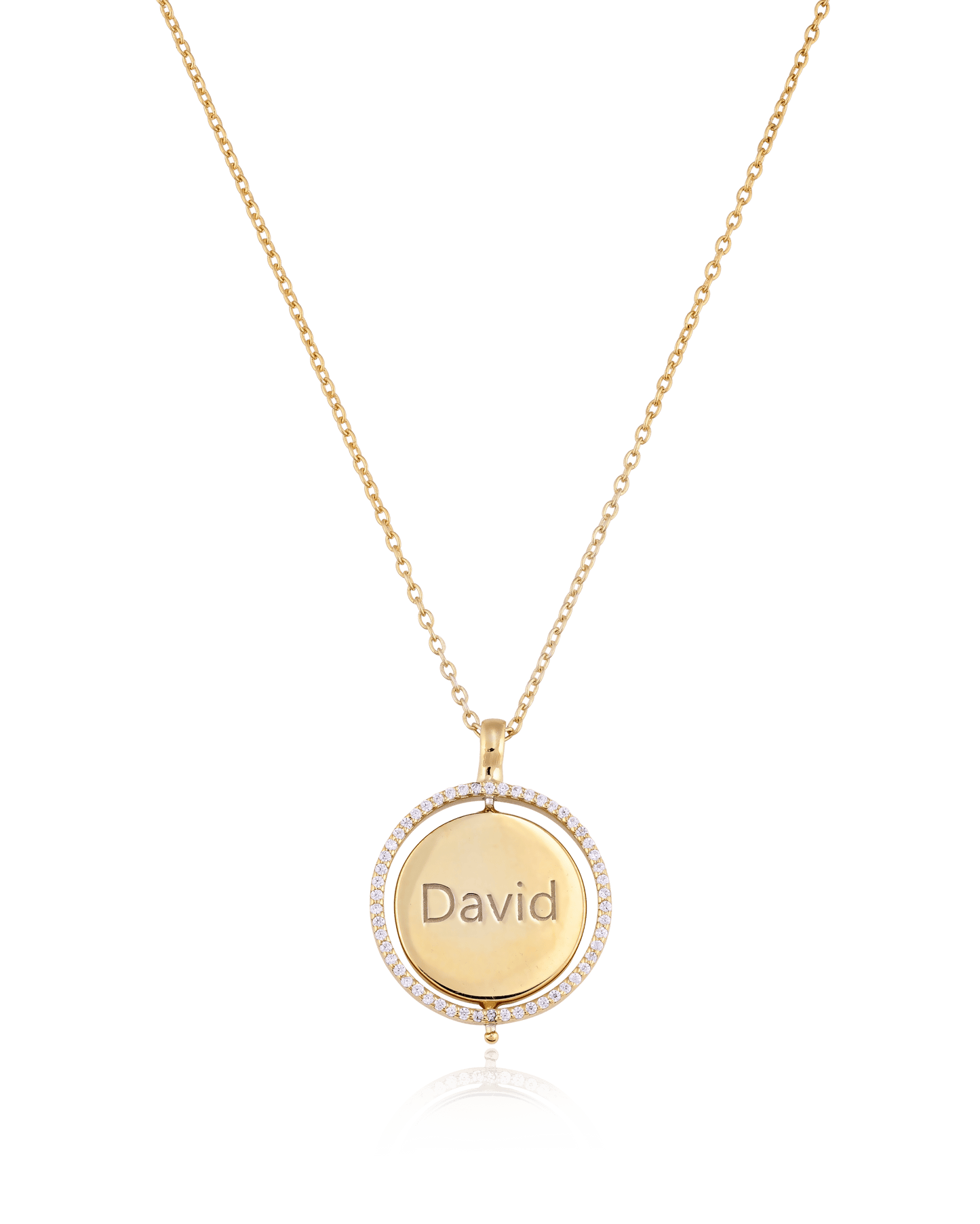 Saturn Ring Necklace - 18K Gold Vermeil Necklaces magal-dev 16”+2” extender 
