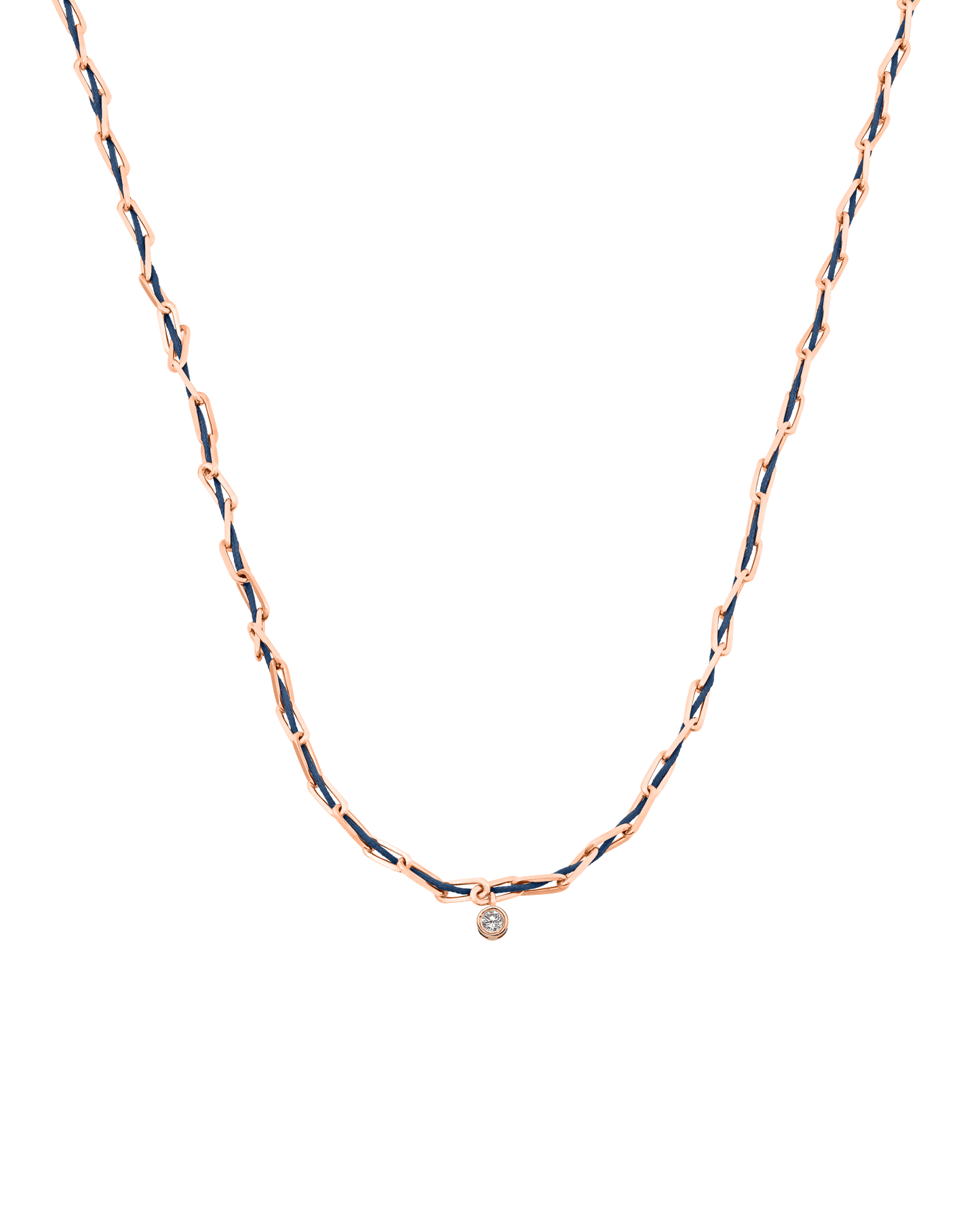 Twine Diamond Necklace - 18K Rose Vermeil Necklaces magal-dev Indigo Large: 0.10ct 16"