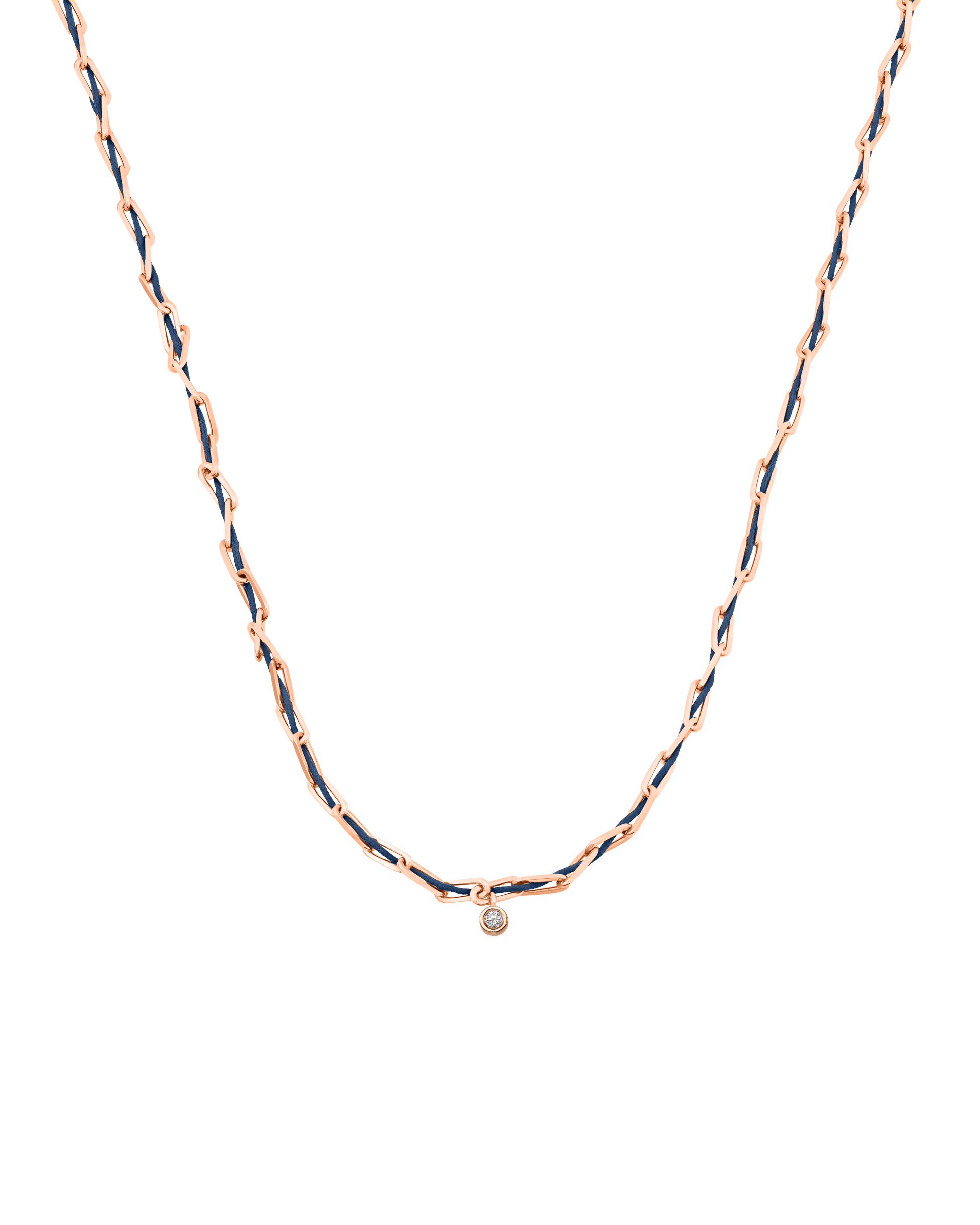 Twine Diamond Necklace - 18K Rose Vermeil Necklaces magal-dev Indigo Medium: 0.05ct 16"