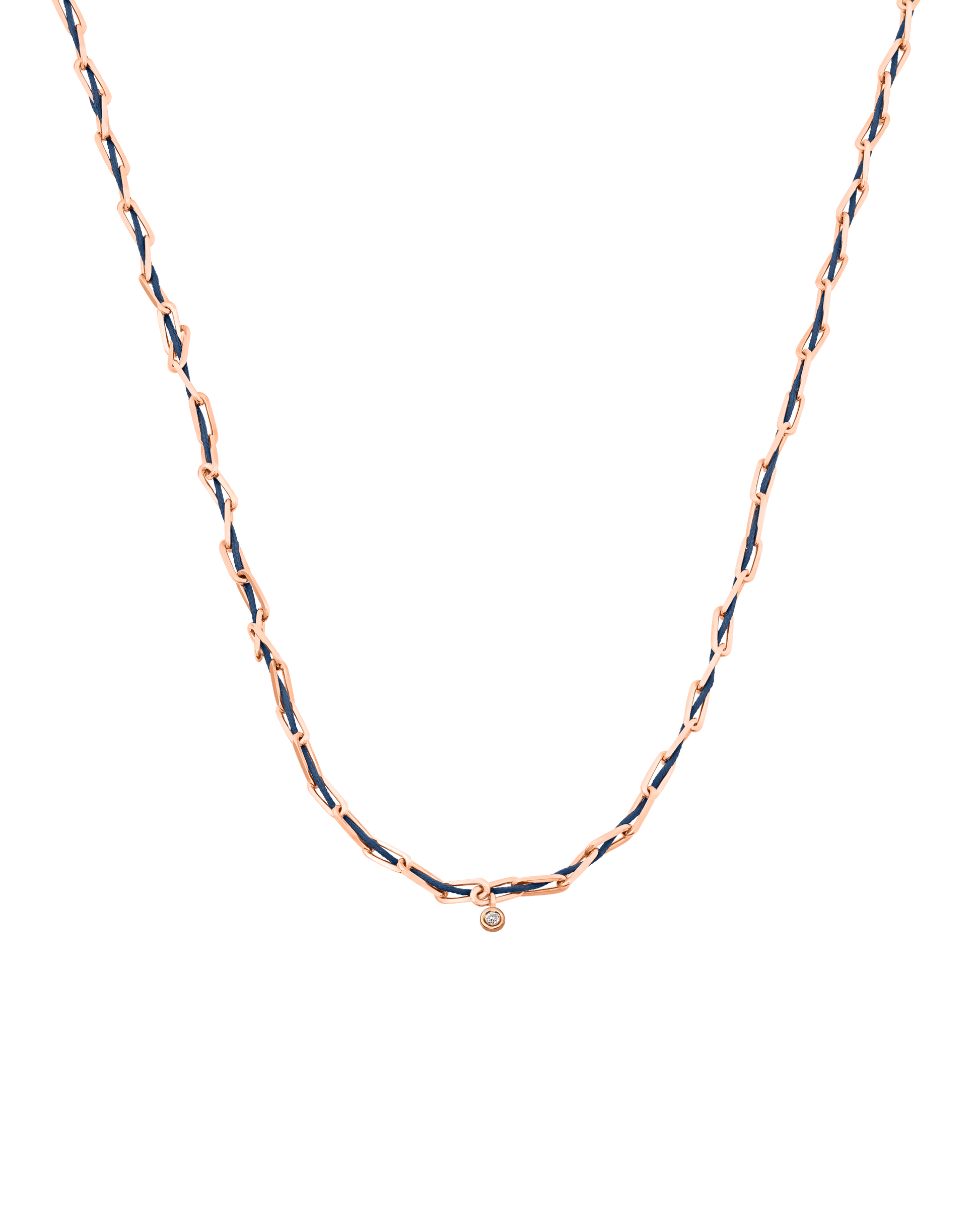 Twine Diamond Necklace - 18K Rose Vermeil Necklaces magal-dev Indigo Small: 0.03ct 16"