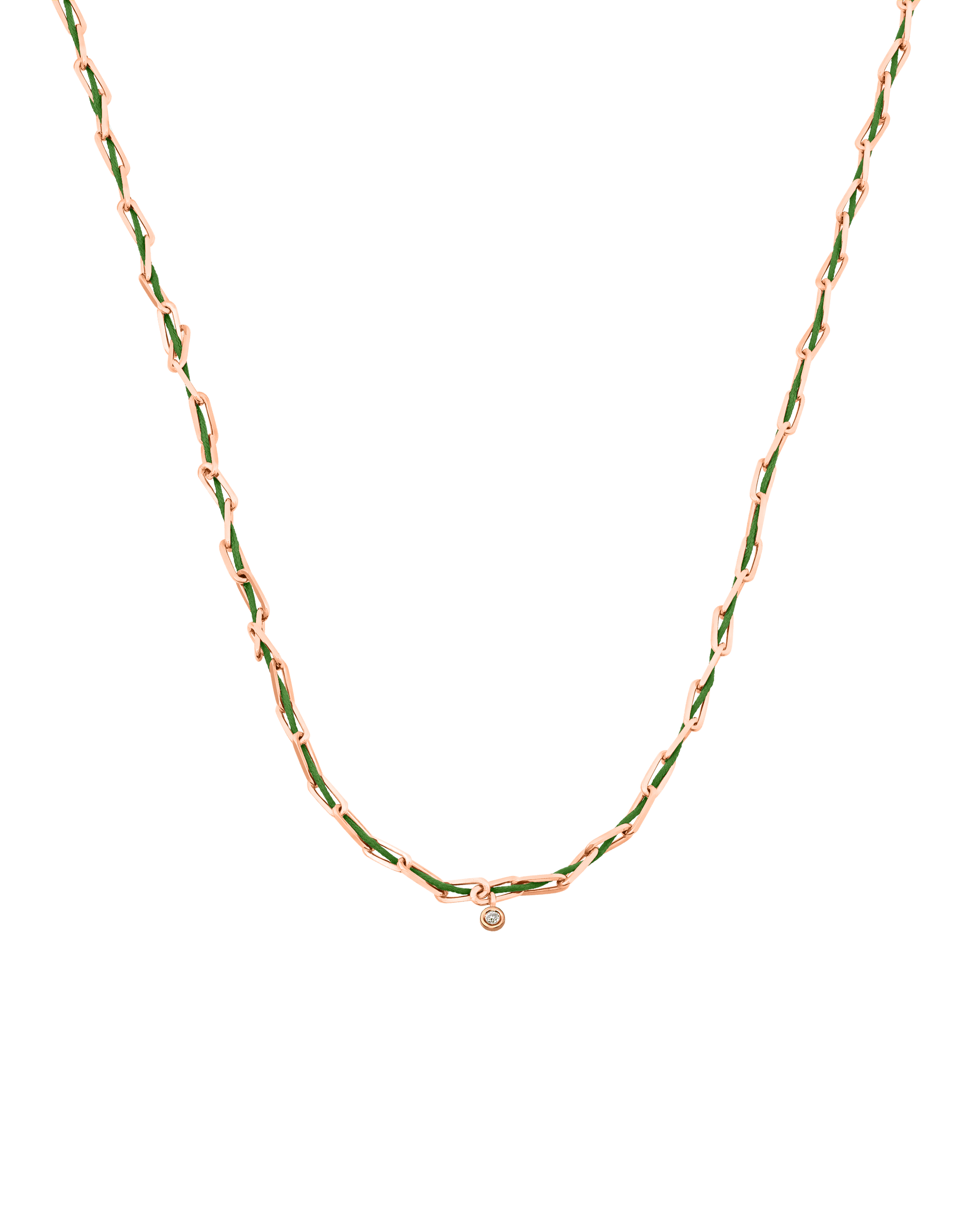 Twine Diamond Necklace - 18K Rose Vermeil Necklaces magal-dev Mint Small: 0.03ct 16"
