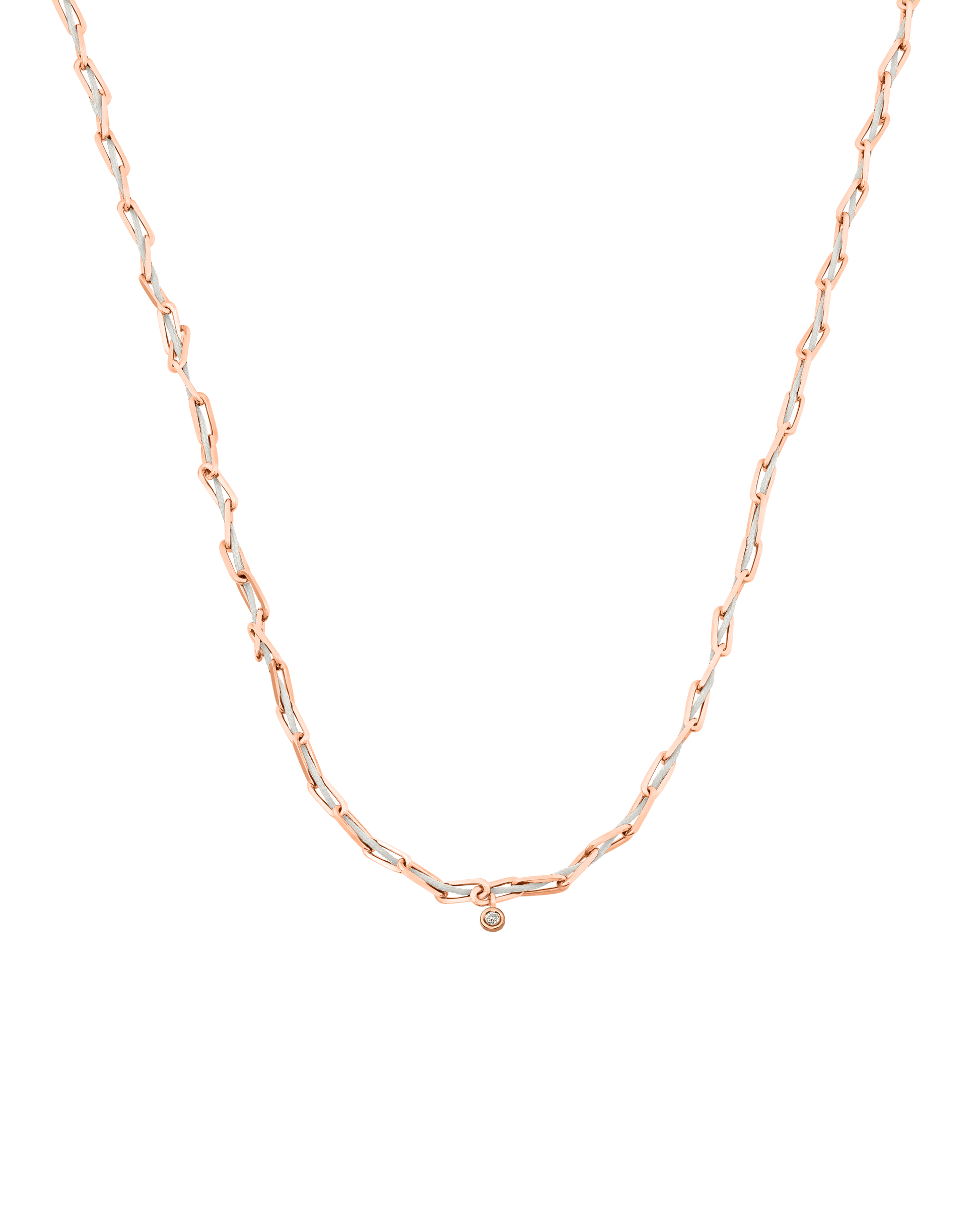 Twine Diamond Necklace - 18K Rose Vermeil Necklaces magal-dev Pearl Small: 0.03ct 16"