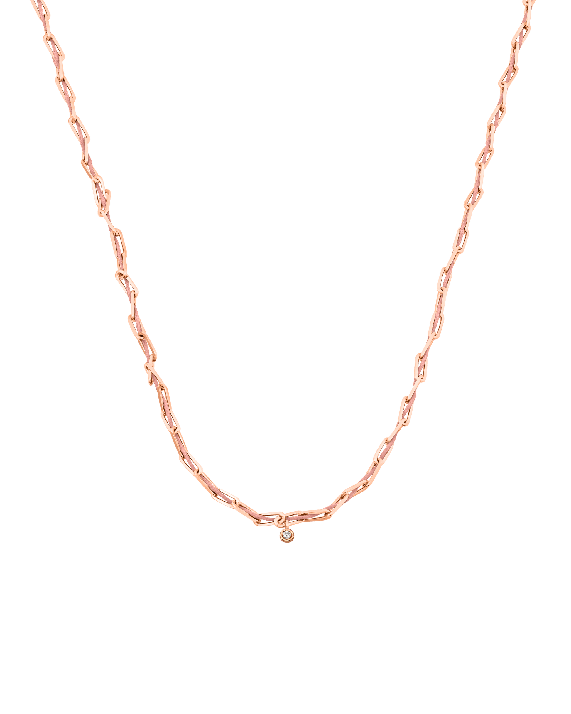 Twine Diamond Necklace - 18K Rose Vermeil Necklaces magal-dev Pink Small: 0.03ct 16"