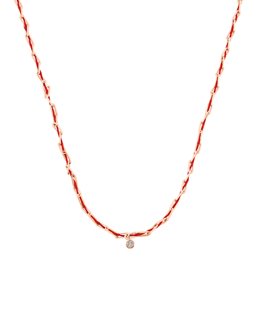 Twine Diamond Necklace - 18K Rose Vermeil Necklaces magal-dev Red Large: 0.10ct 16"