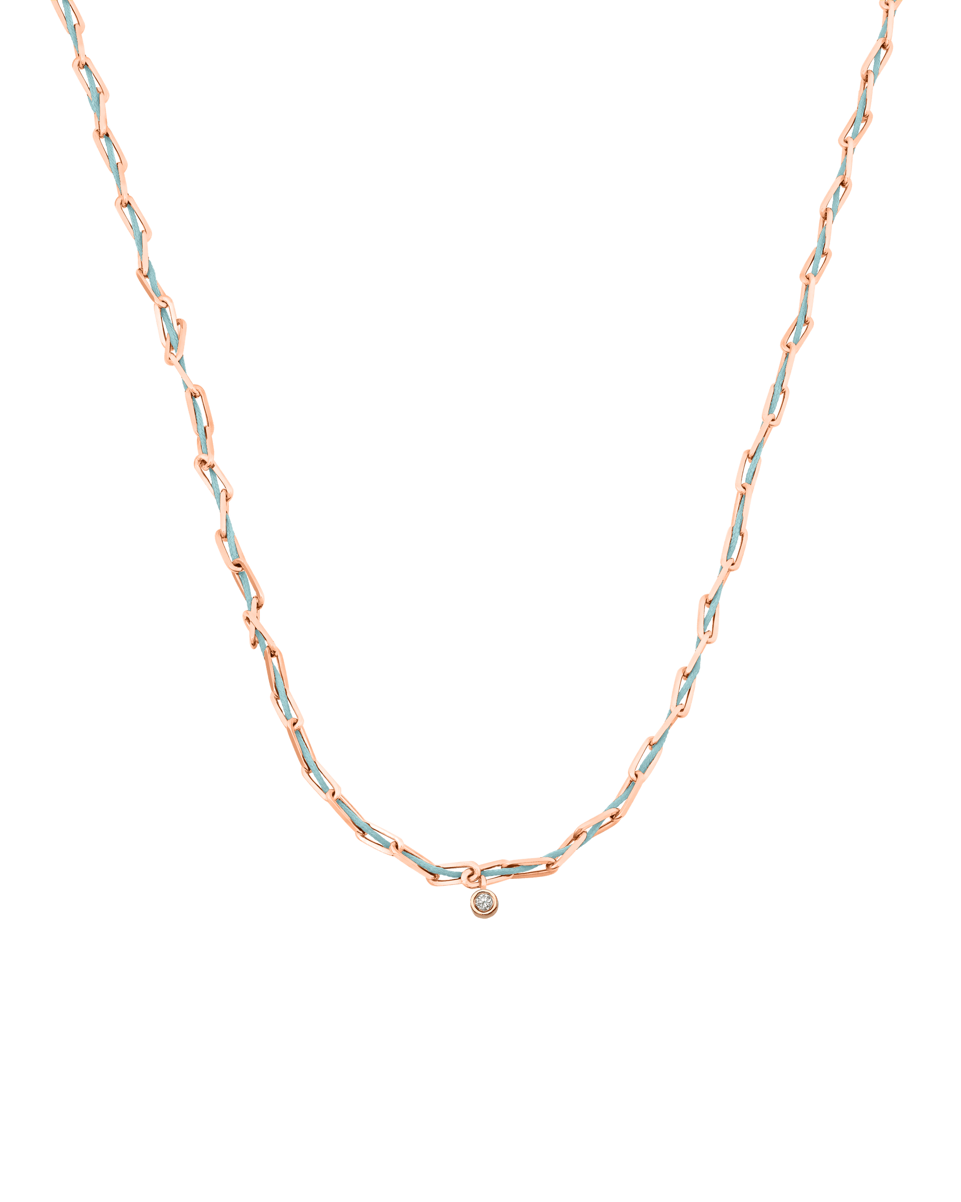 Twine Diamond Necklace - 18K Rose Vermeil Necklaces magal-dev Turquoise Medium: 0.05ct 16"