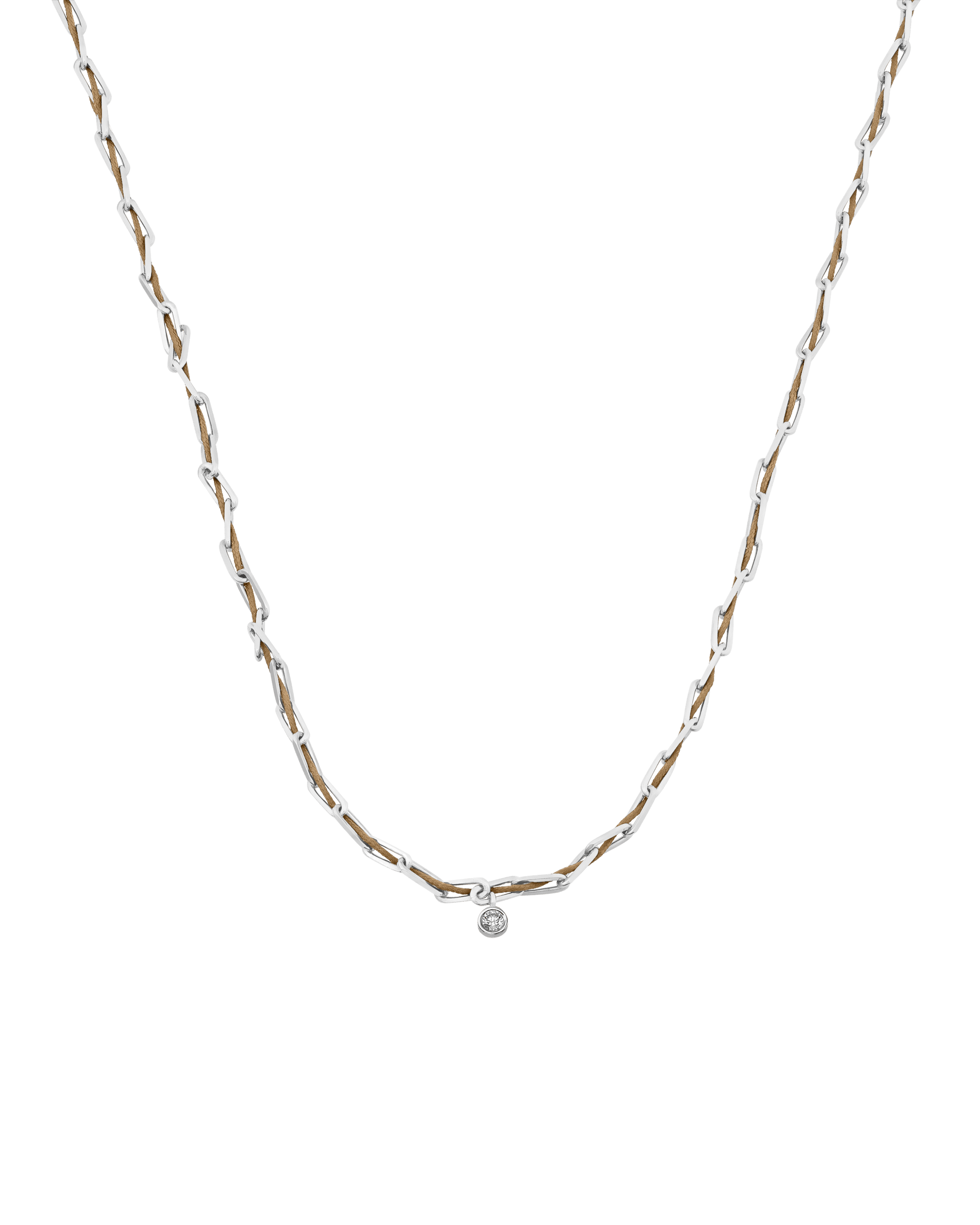 Twine Diamond Necklace - 925 Sterling Silver Necklaces magal-dev Camel Large: 0.10ct 16"