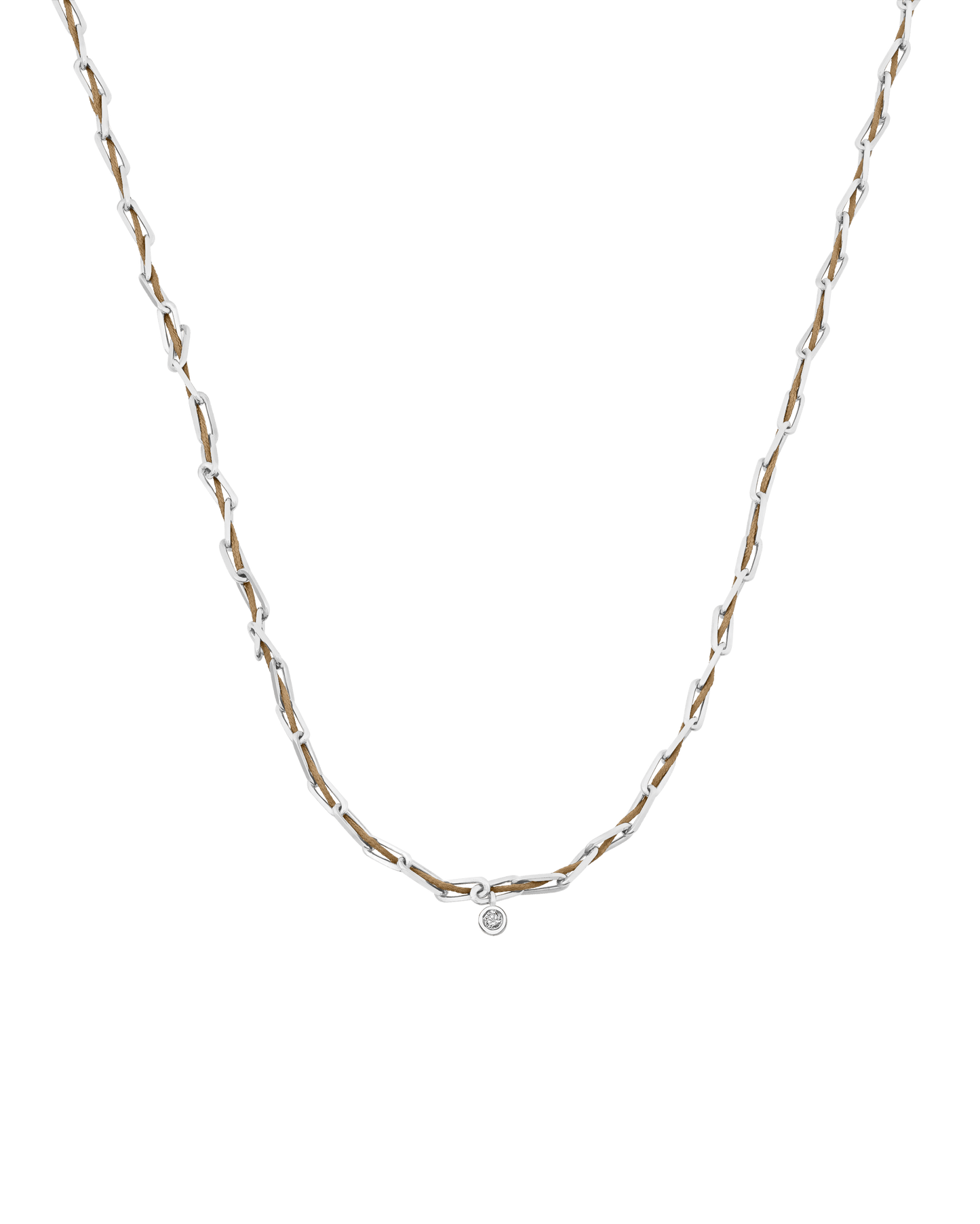 Twine Diamond Necklace - 925 Sterling Silver Necklaces magal-dev Camel Medium: 0.05ct 16"