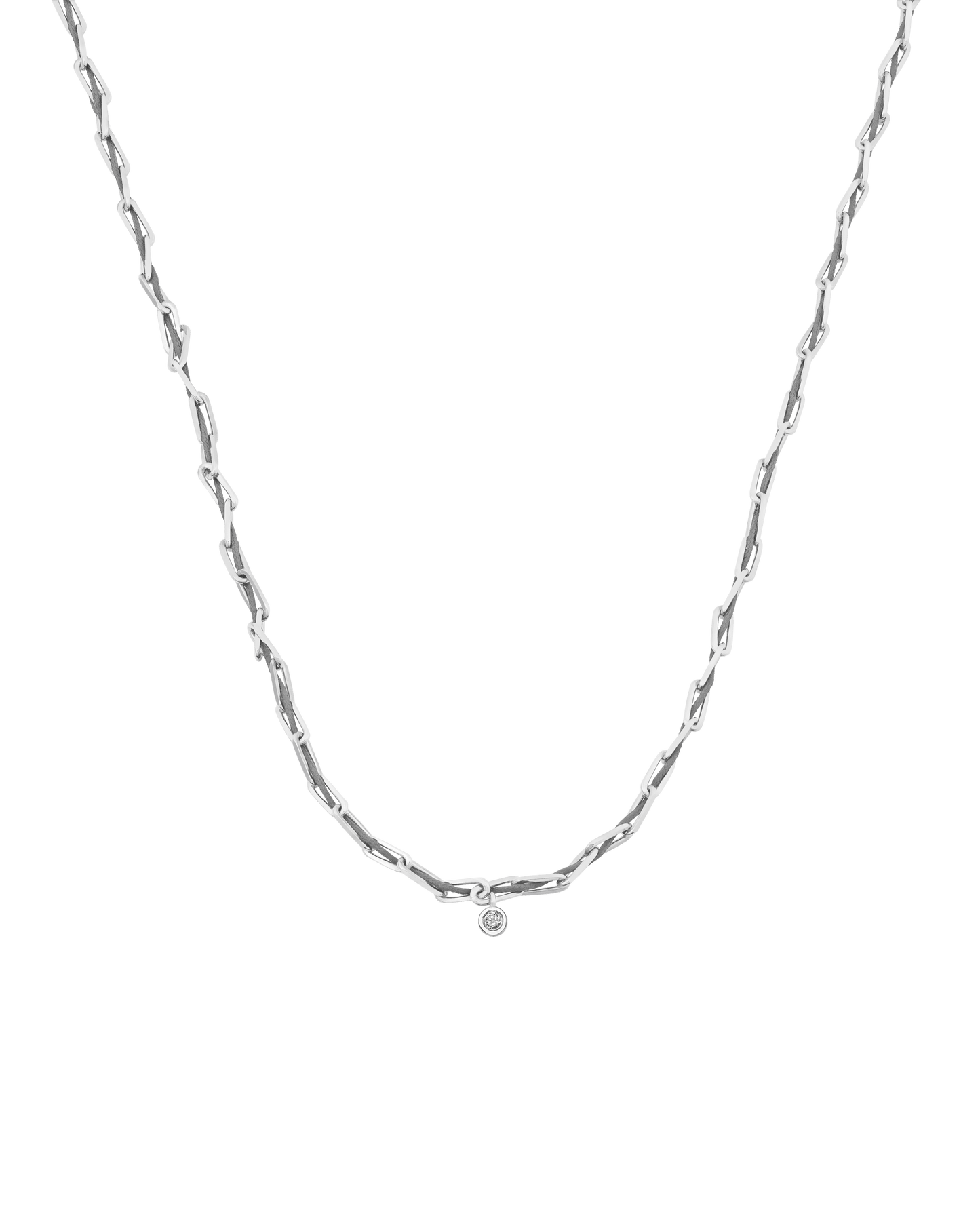Twine Diamond Necklace - 925 Sterling Silver Necklaces magal-dev Grey Medium: 0.05ct 16"
