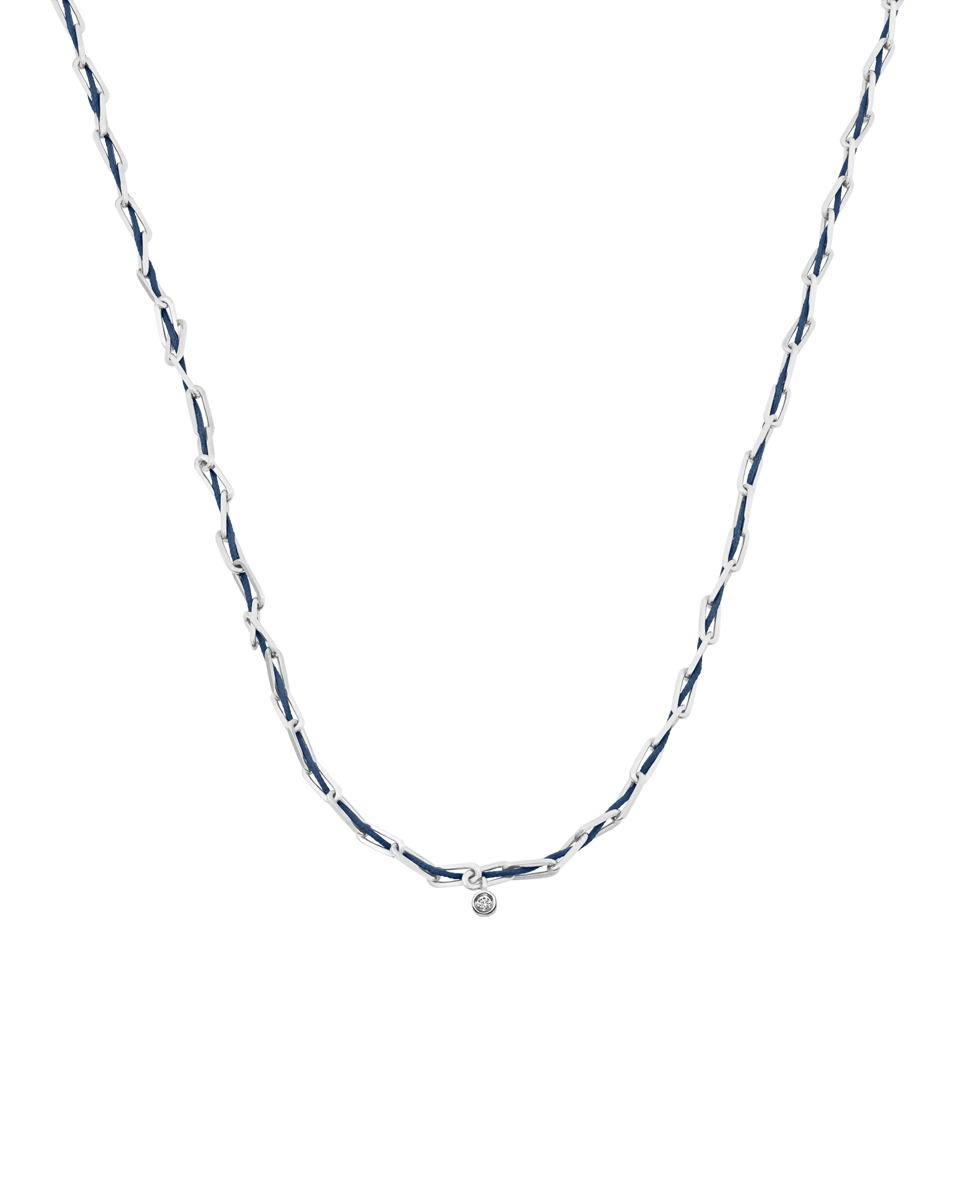 Twine Diamond Necklace - 925 Sterling Silver Necklaces magal-dev Indigo Small: 0.03ct 16"