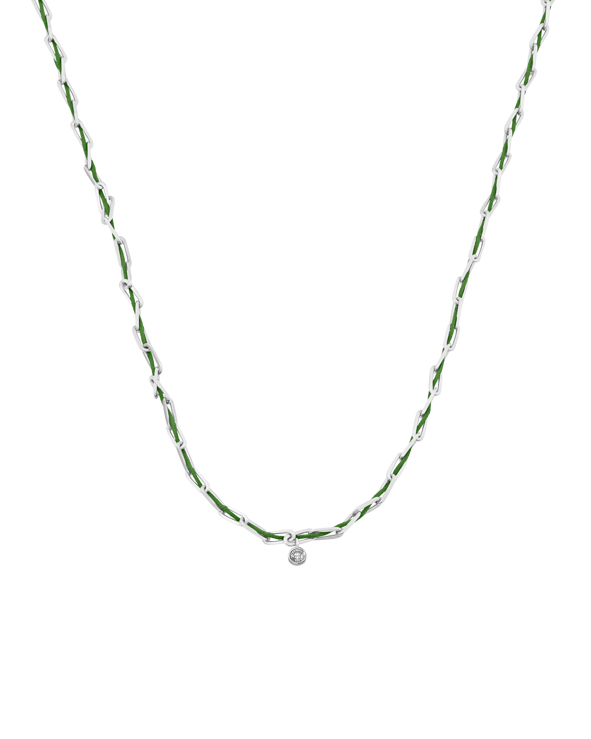 Twine Diamond Necklace - 925 Sterling Silver Necklaces magal-dev Mint Large: 0.10ct 16"