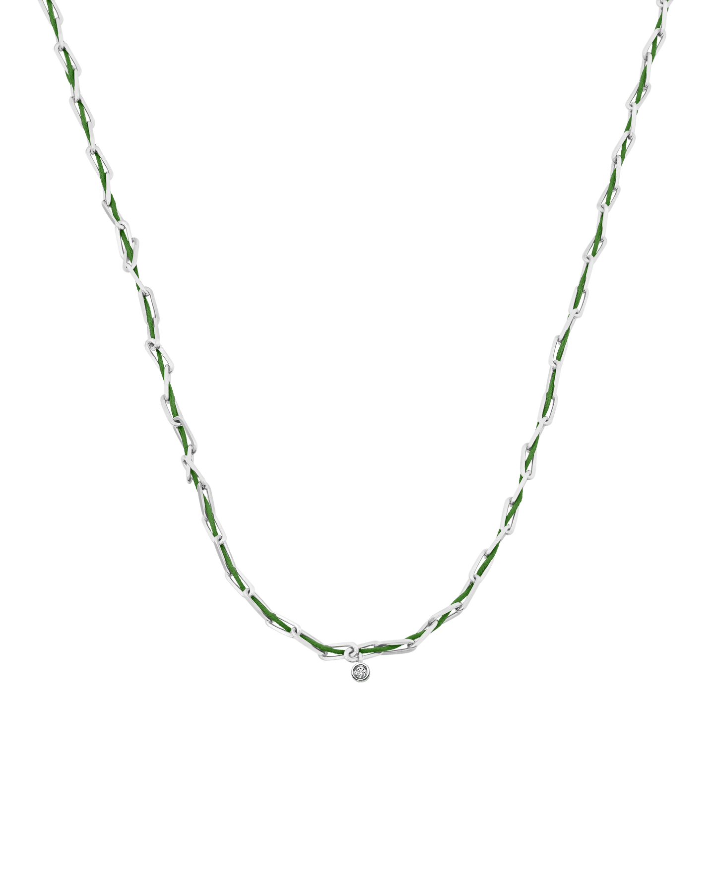 Twine Diamond Necklace - 925 Sterling Silver Necklaces magal-dev Mint Small: 0.03ct 16"