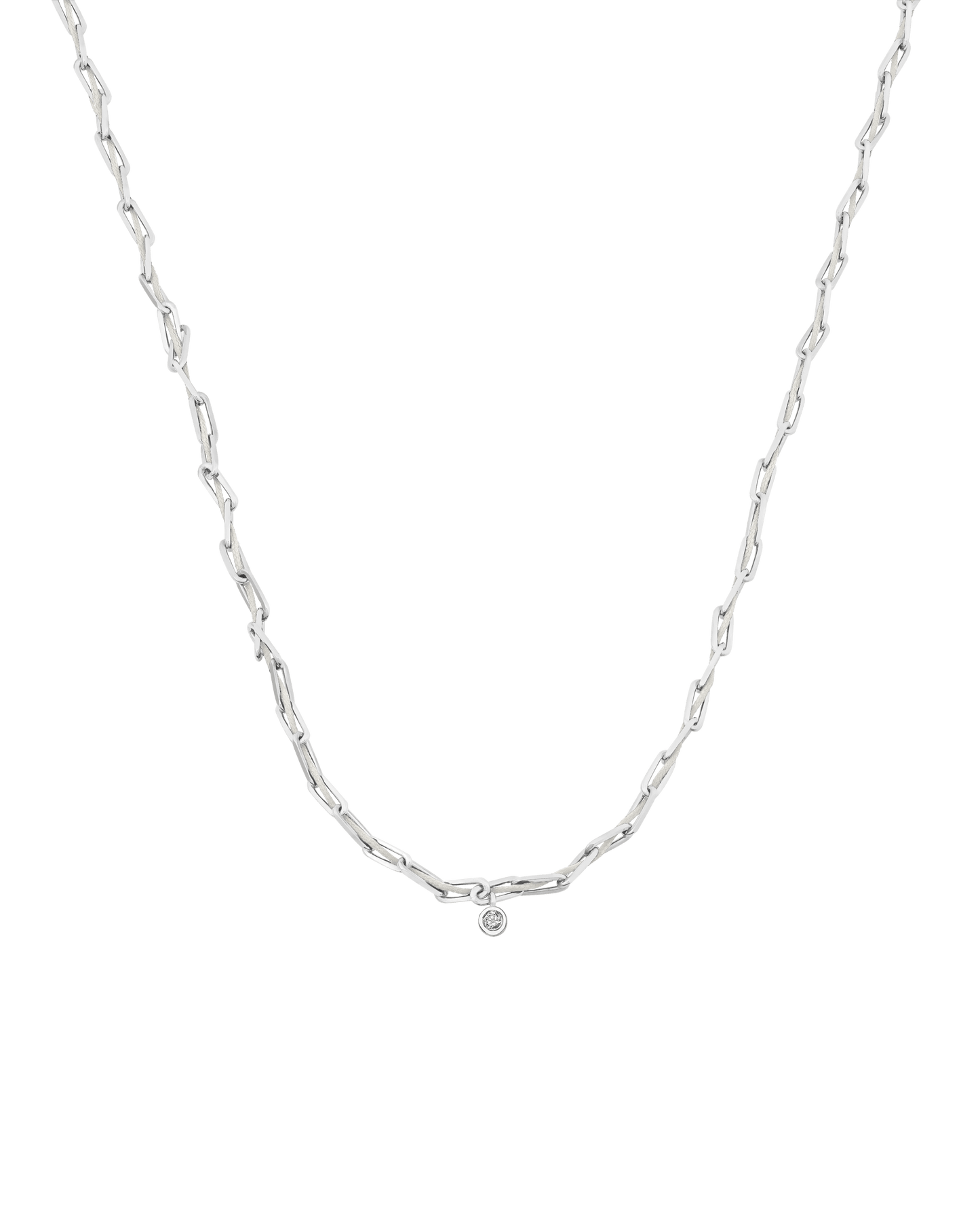 Twine Diamond Necklace - 925 Sterling Silver Necklaces magal-dev Pearl Medium: 0.05ct 16"