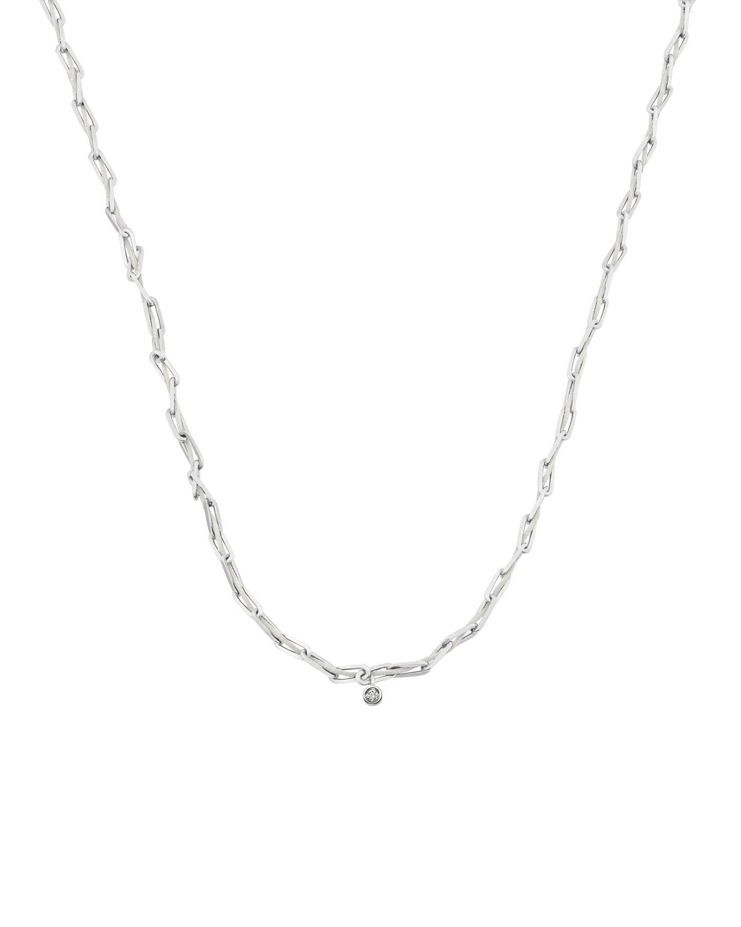 Twine Diamond Necklace - 925 Sterling Silver Necklaces magal-dev Pearl Small: 0.03ct 16"