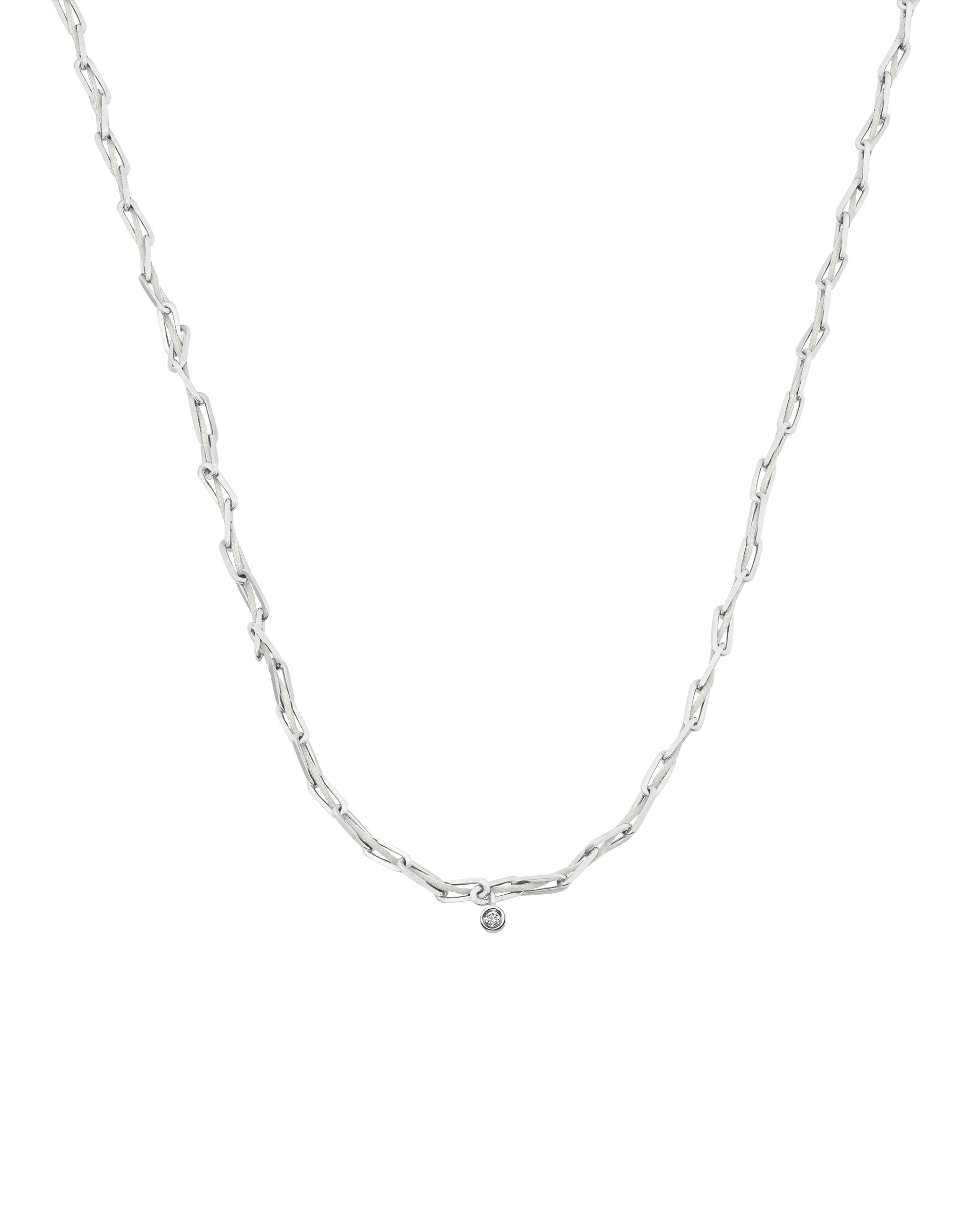 Twine Diamond Necklace - 925 Sterling Silver Necklaces magal-dev Pearl Small: 0.03ct 16"