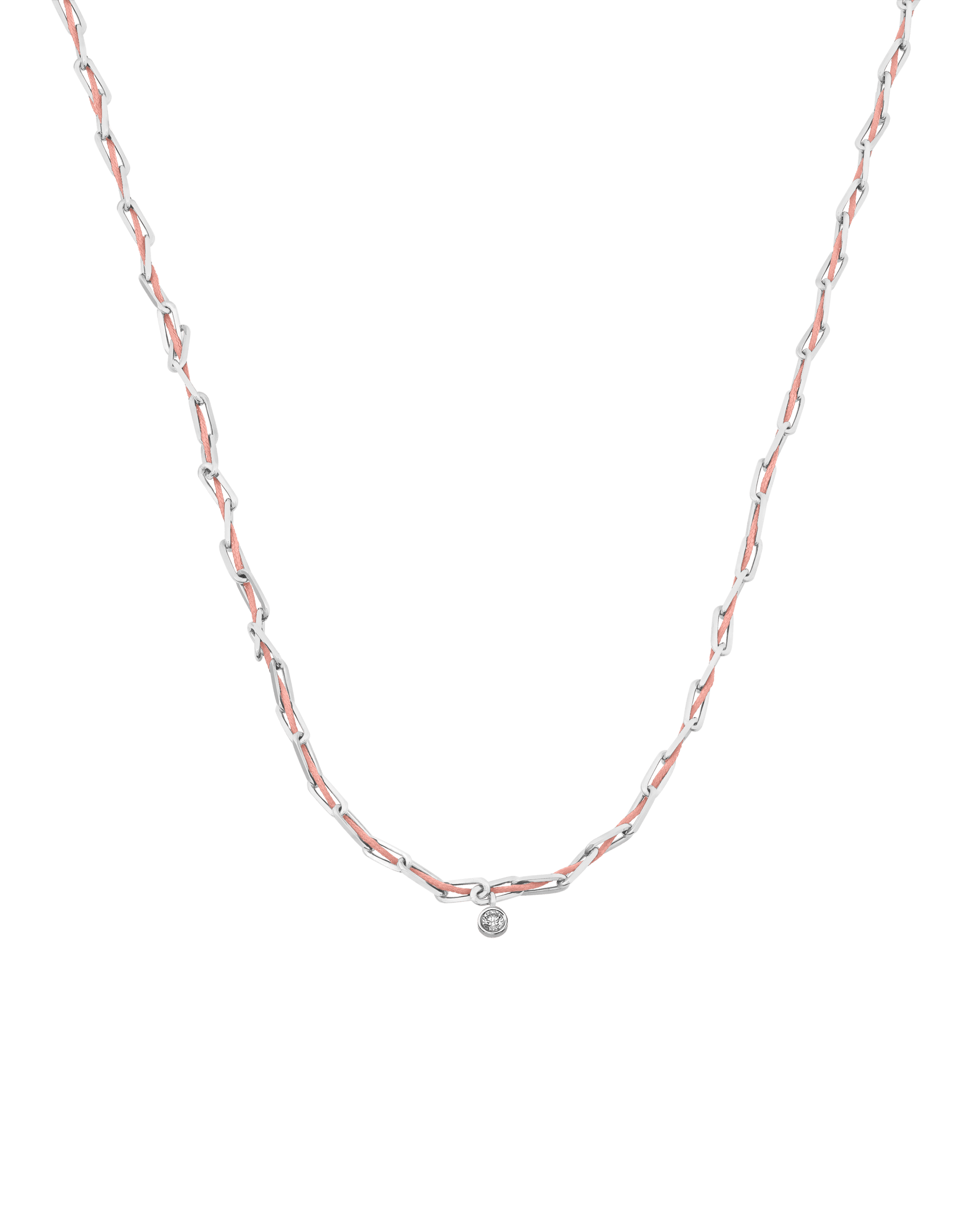 Twine Diamond Necklace - 925 Sterling Silver Necklaces magal-dev Pink Large: 0.10ct 16"